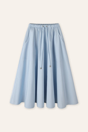 MOON cotton midi skirt (Light blue)