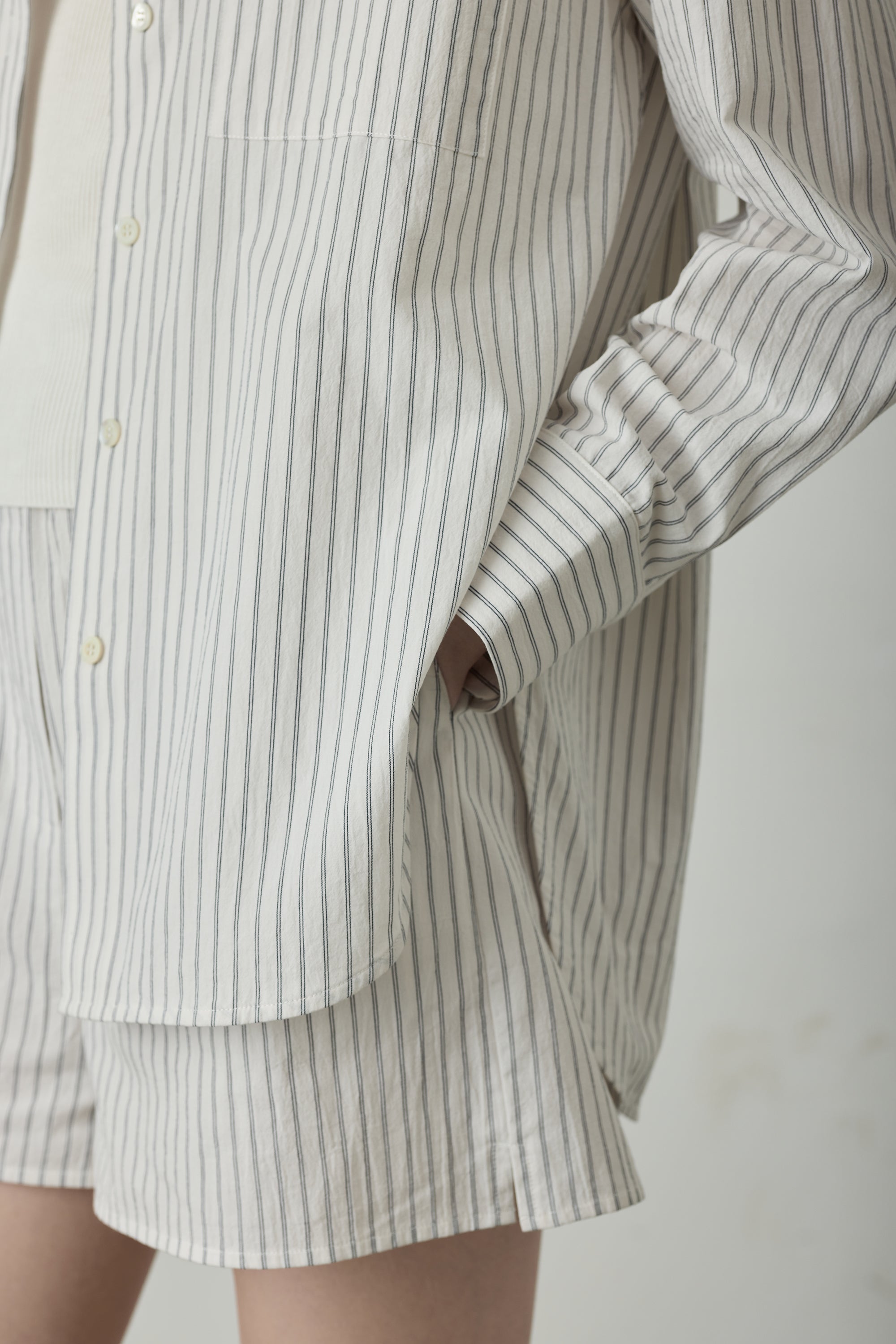 ORGANIC - cotton shirt (White stripe)