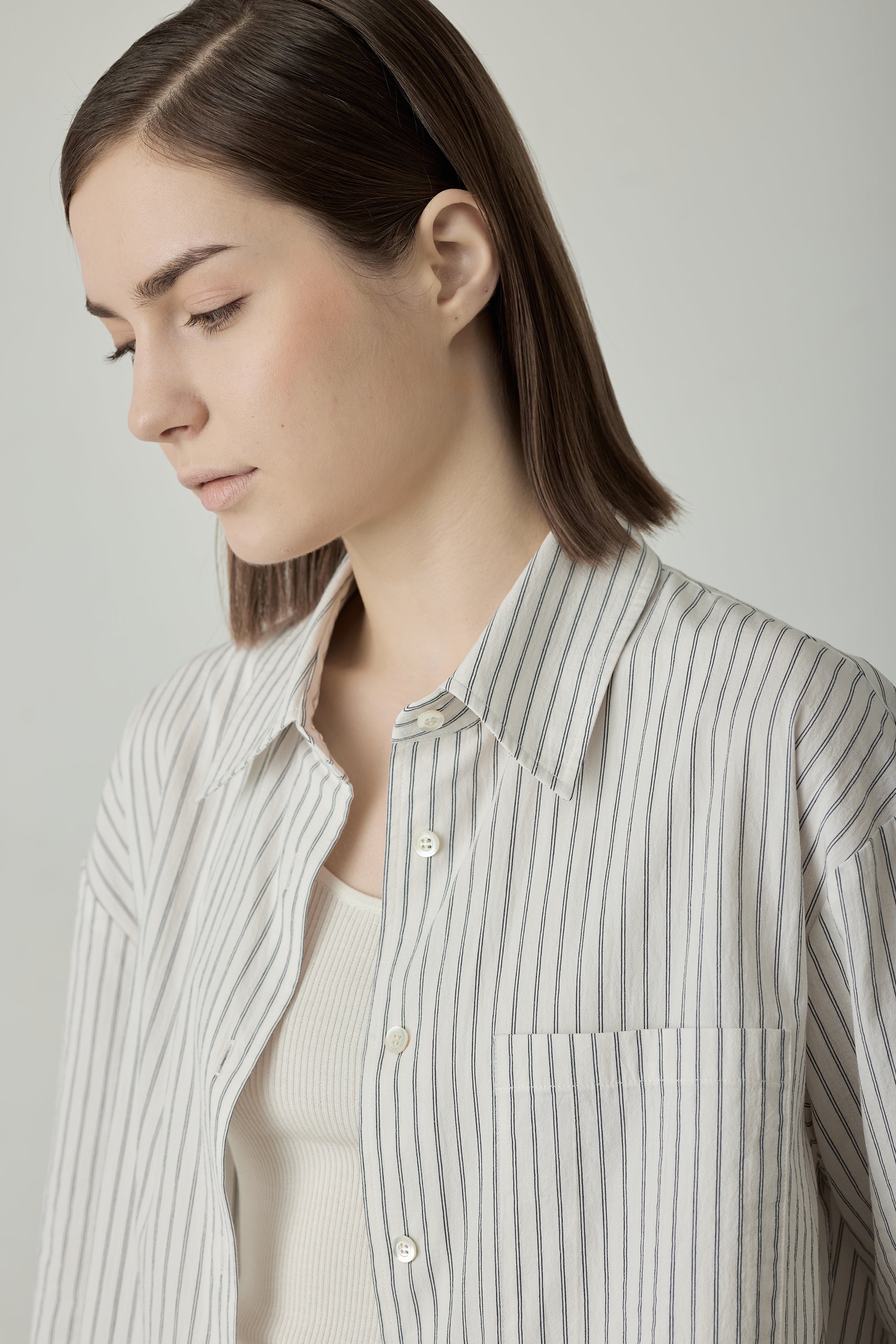 ORGANIC - cotton shirt (White stripe)