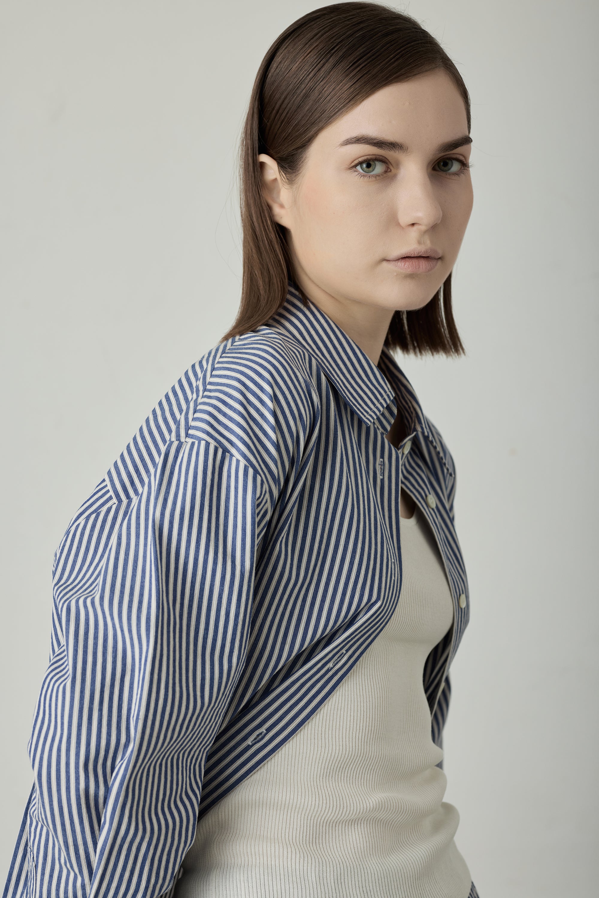 ORGANIC - cotton shirt (Blue stripe)