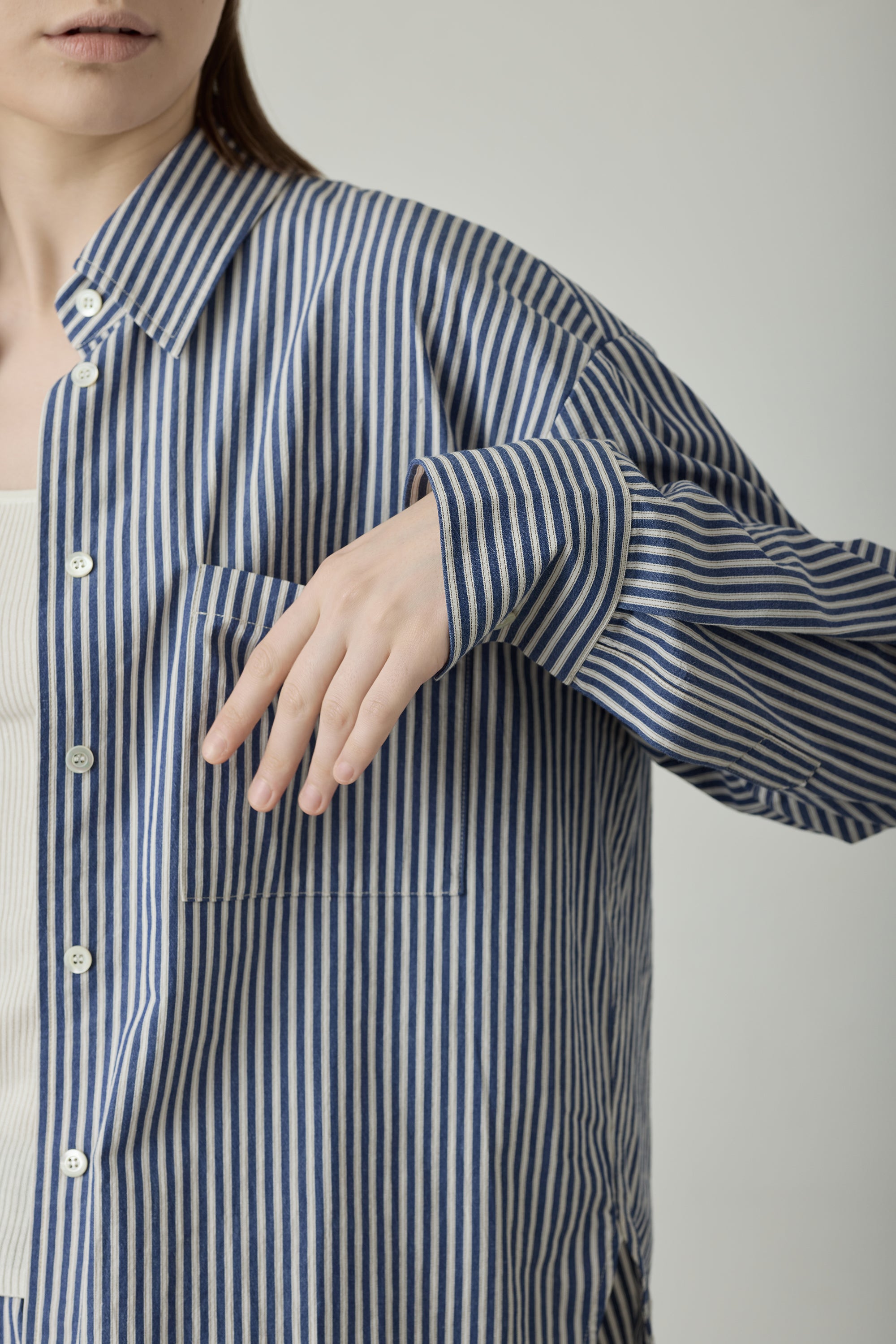 ORGANIC - cotton shirt (Blue stripe)