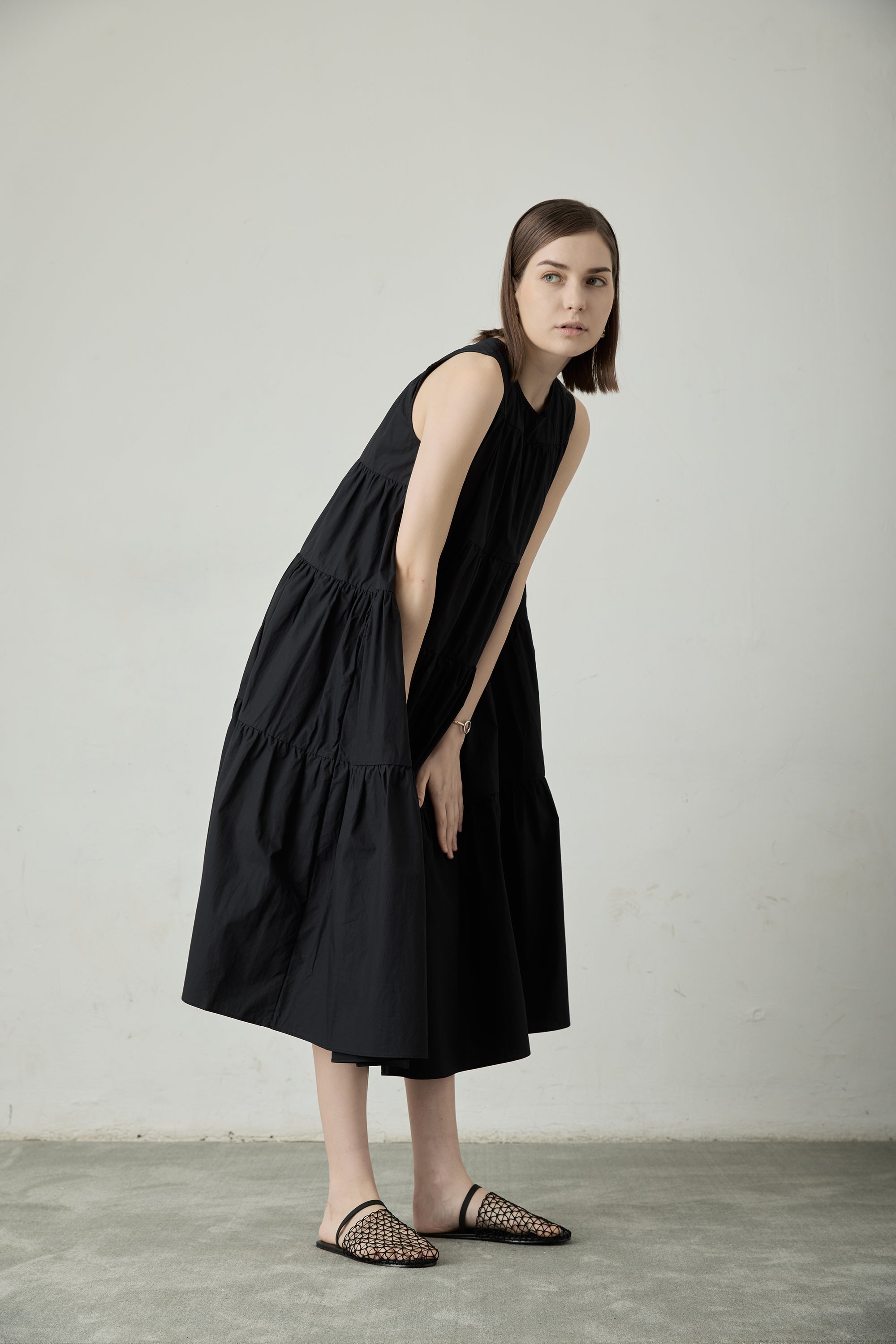 LAYER cotton dress (Black)