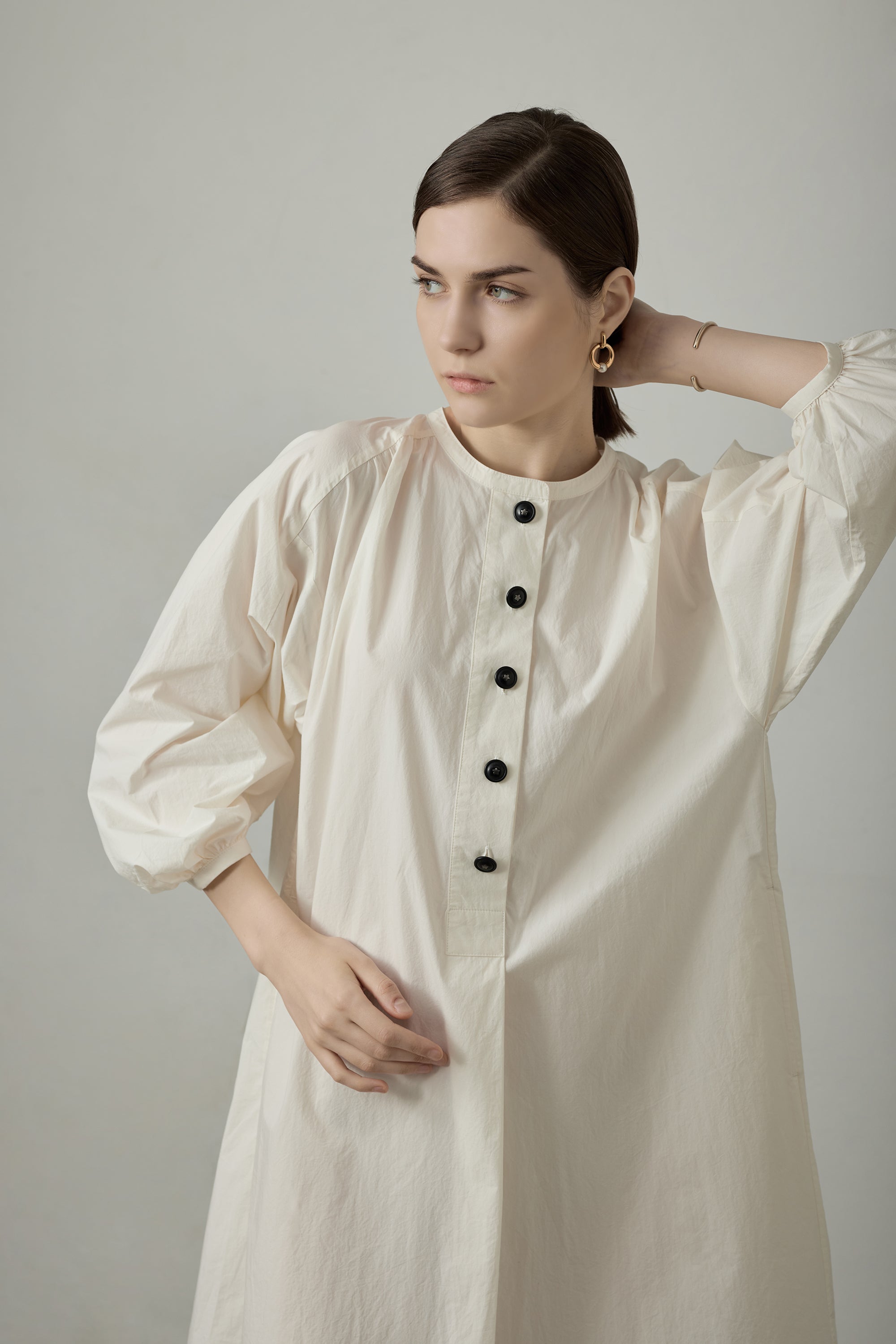 DODO supima cotton shirt dress (White)