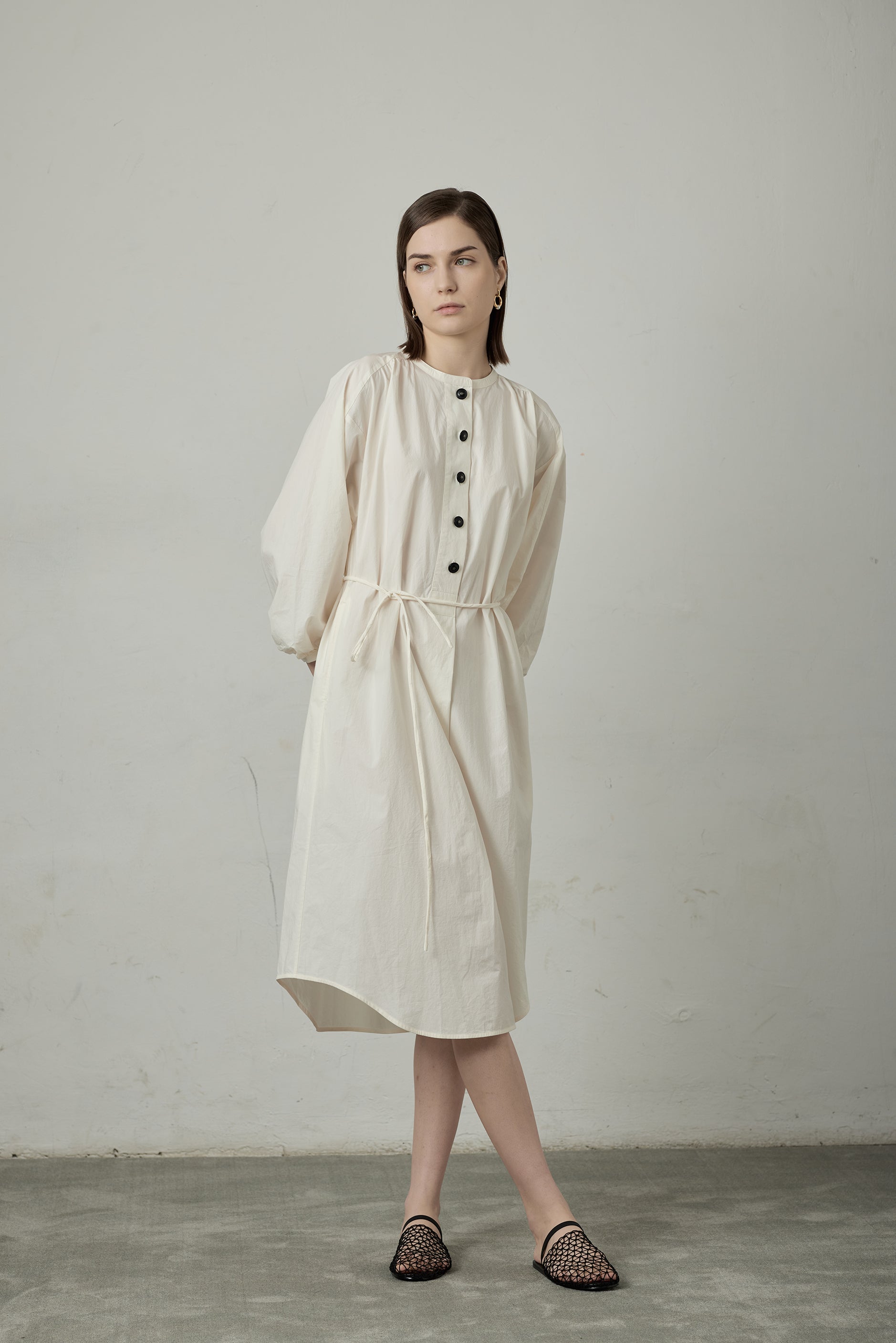 DODO supima cotton shirt dress (White)