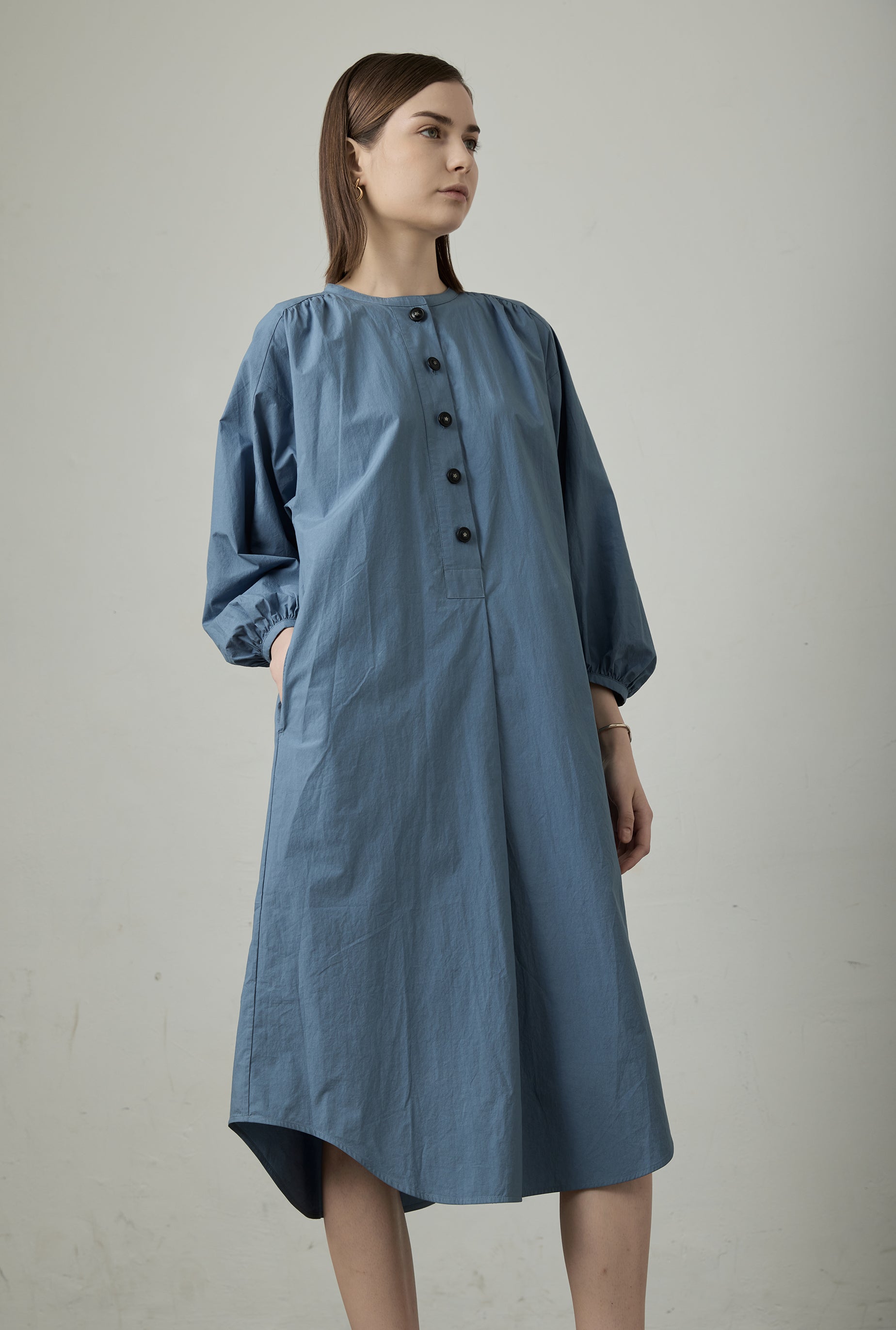 DODO supima cotton shirt dress (Denim blue)