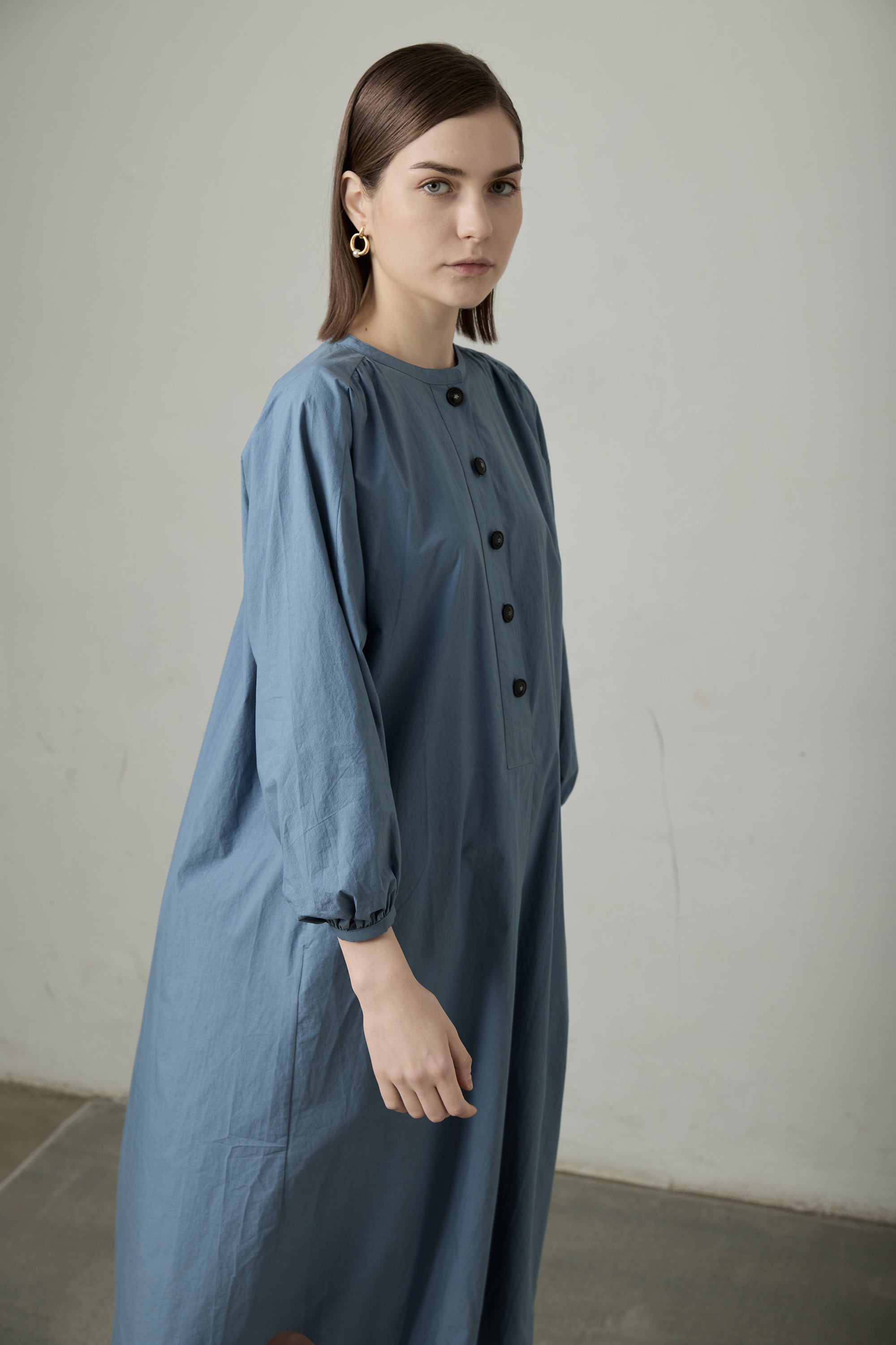 DODO supima cotton shirt dress (Denim blue)