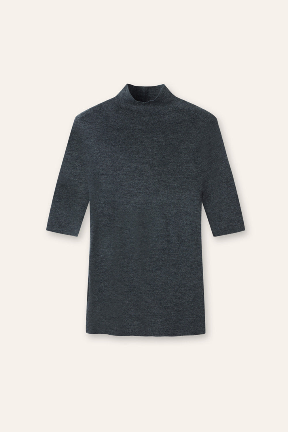 OLIVIA 2.0 seamless mid-sleeves wool top (Grey)