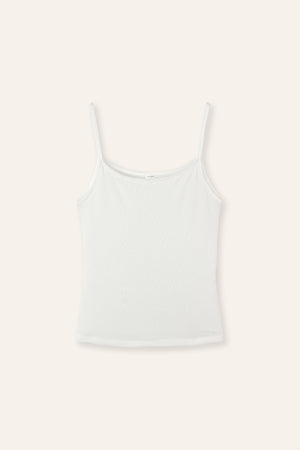 PEA tencel silk tank top (White)