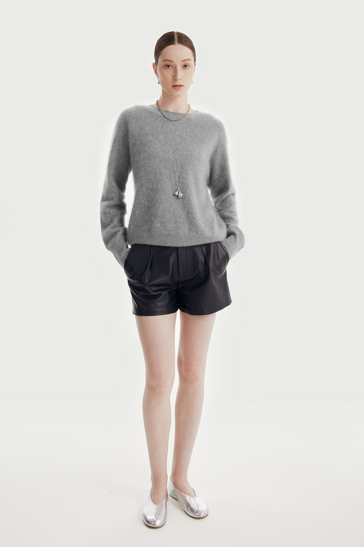 PHOENIX wool seamless pullover (Light grey)