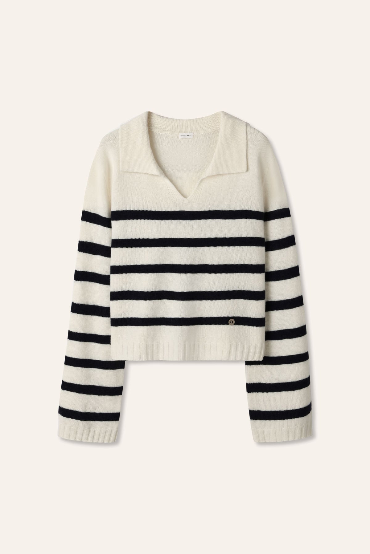 POLLY cashmere seamless pullover (Navy stripe)