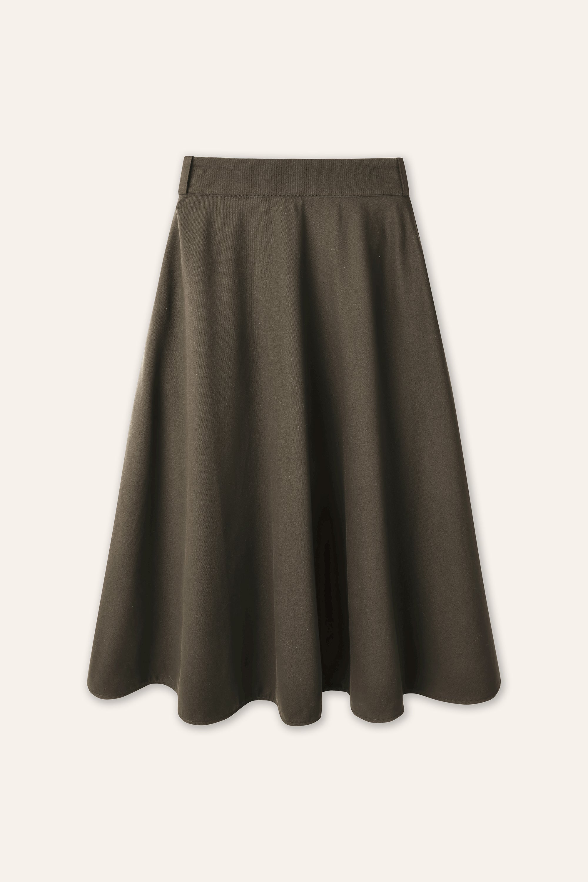 RORA cotton midi skirt (Army green)