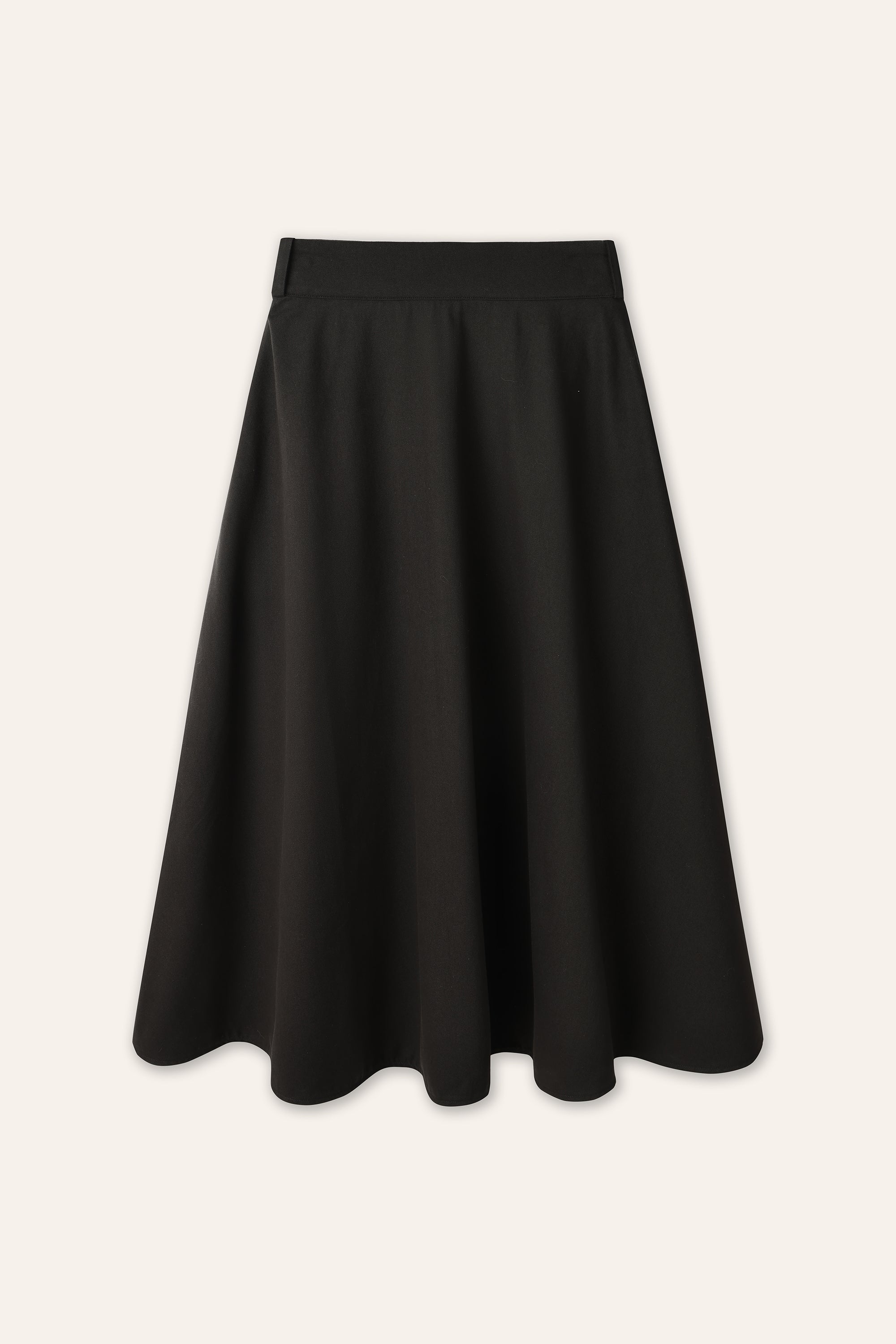 RORA cotton midi skirt (Black)