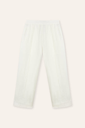 ROSA linen cropped pants (White)