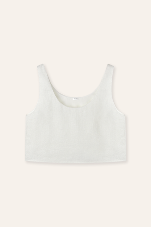 ROSALIE linen sleeveless top (White)