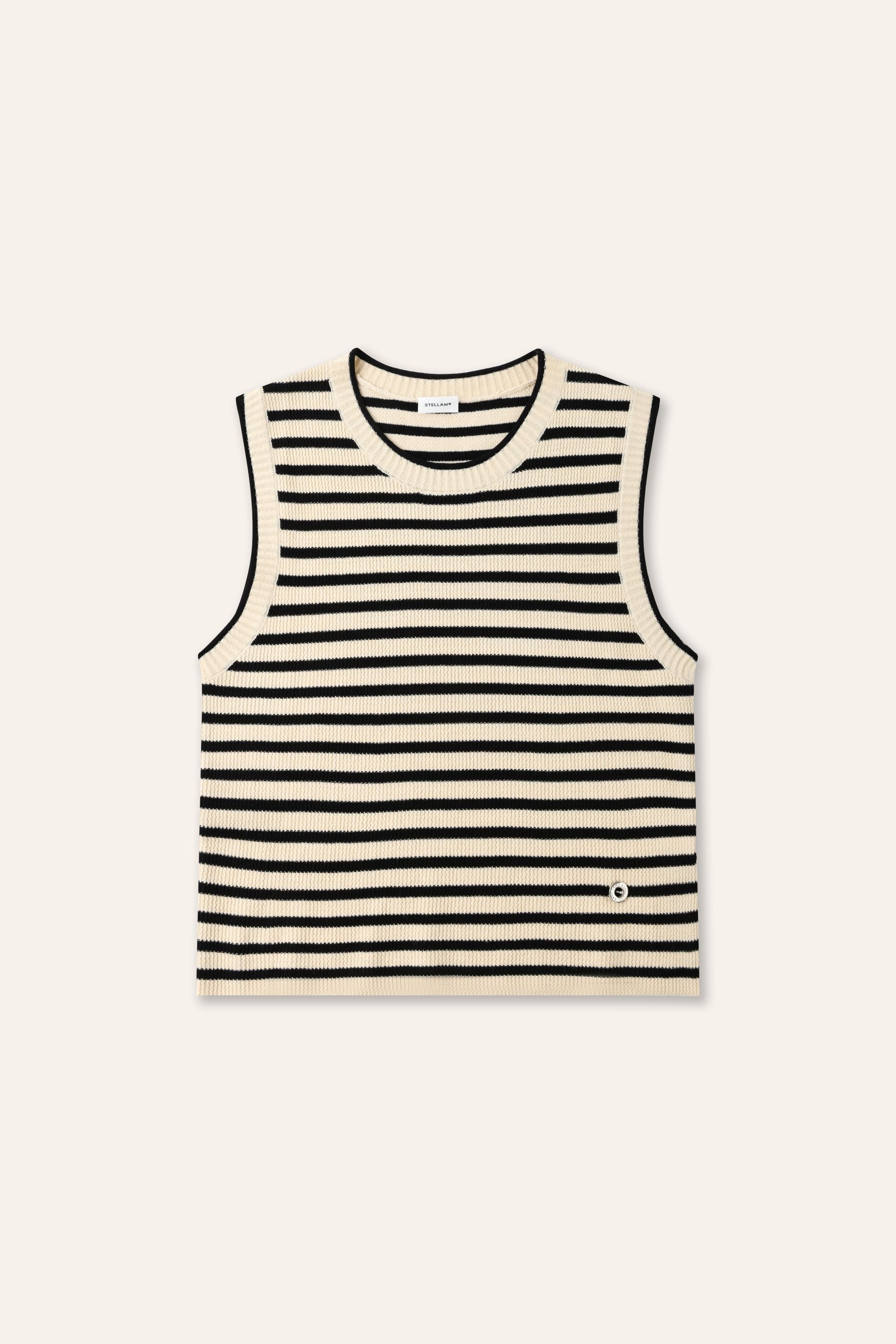 SATURN 條紋無袖上衣（條紋）