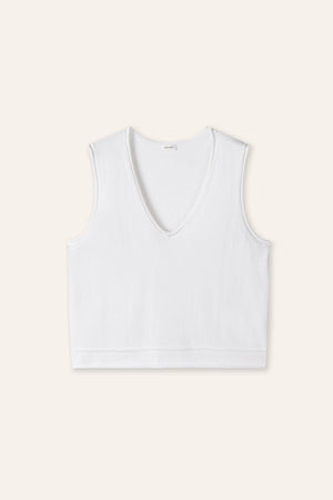 SAMP v-neck cotton tank top (White)