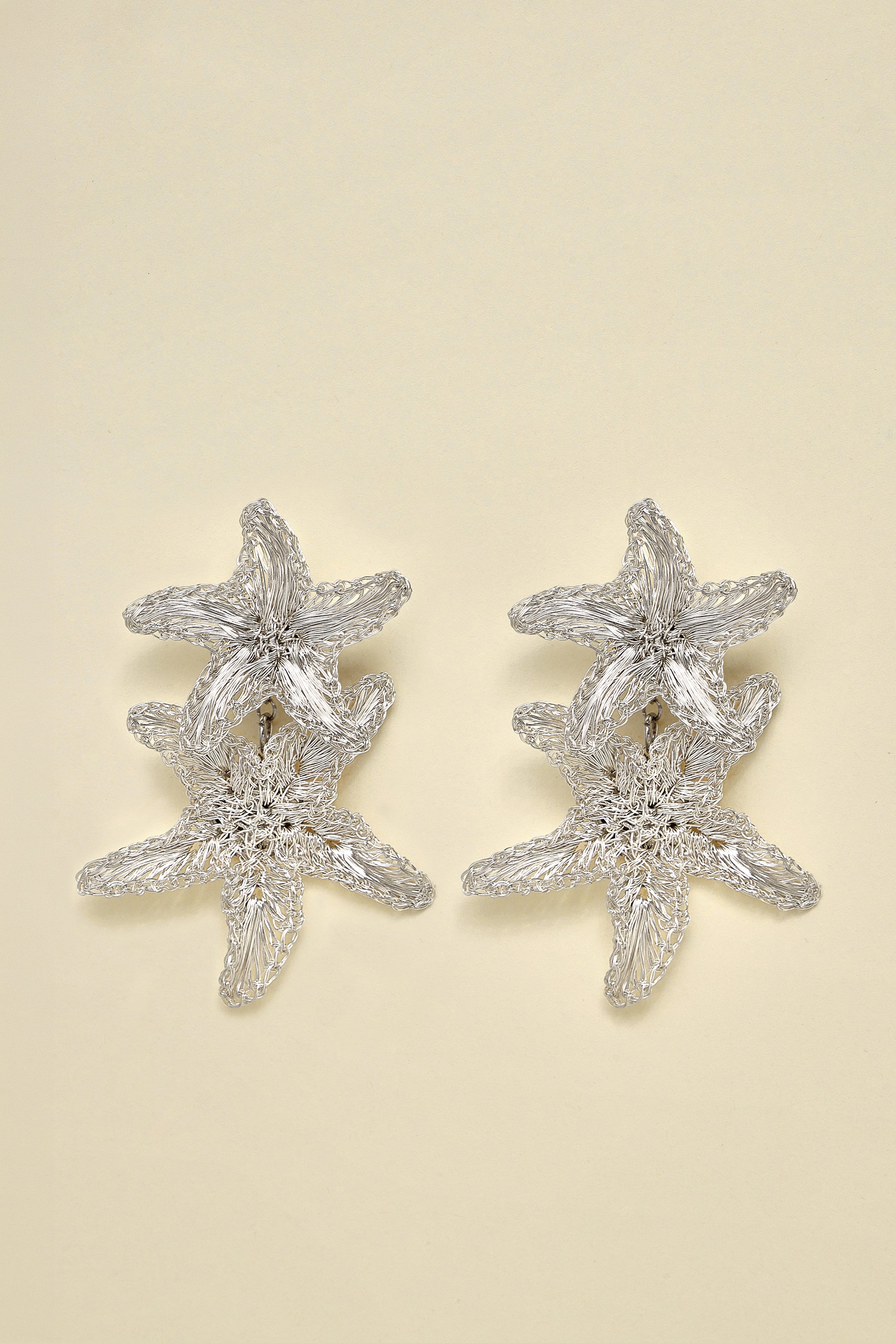 STARFISH 銅絲手工耳環（銀色）