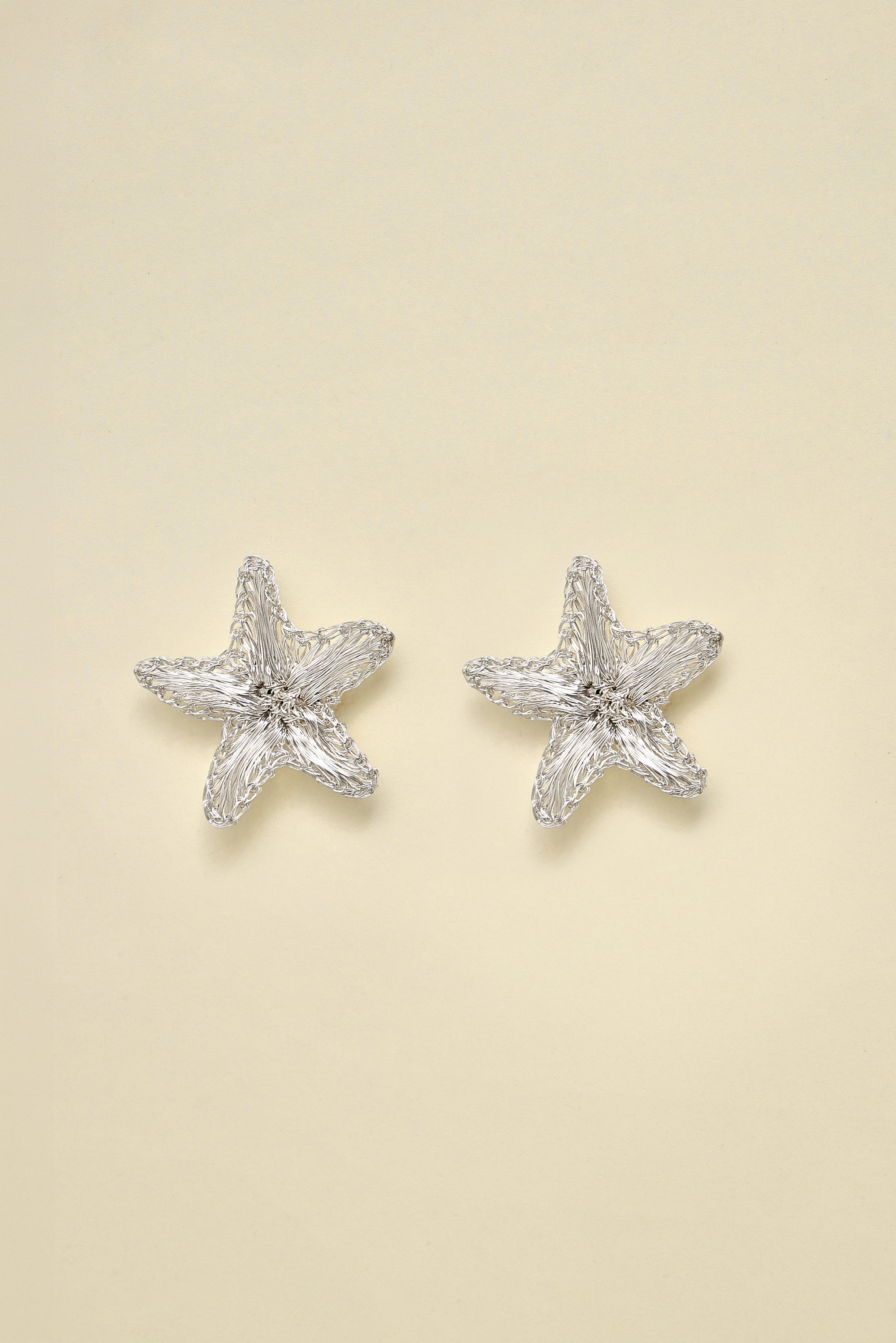 STARFISH 銅絲手工耳環（銀色）