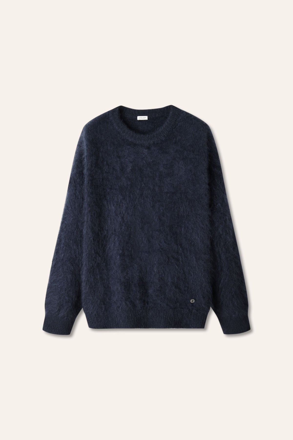 WISDOM double-wool furry pullover (Navy)