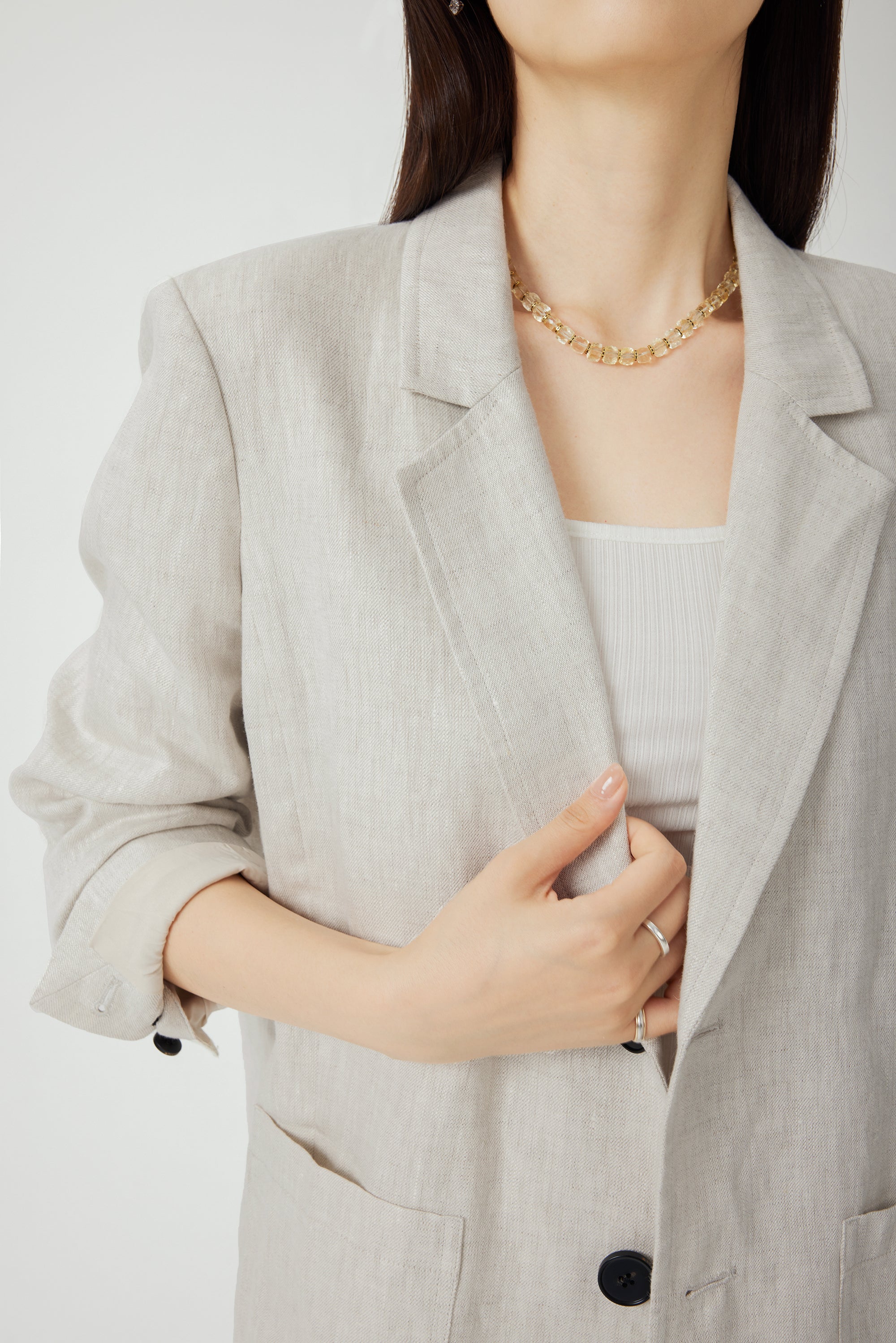 MARANT 2.0 linen oversize blazer (Beige)
