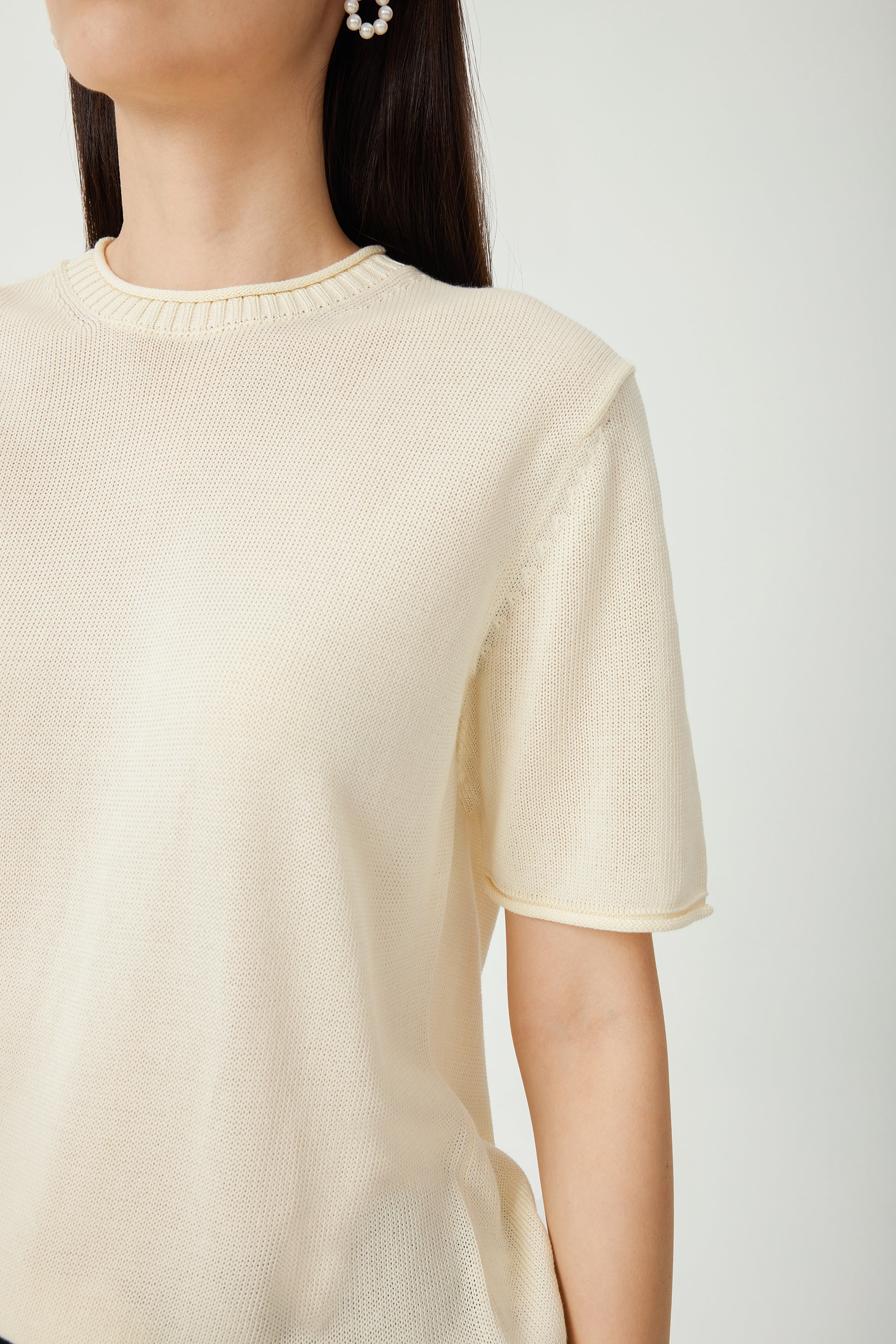 WIGGLE acetate cotton oversize top (Light yellow)