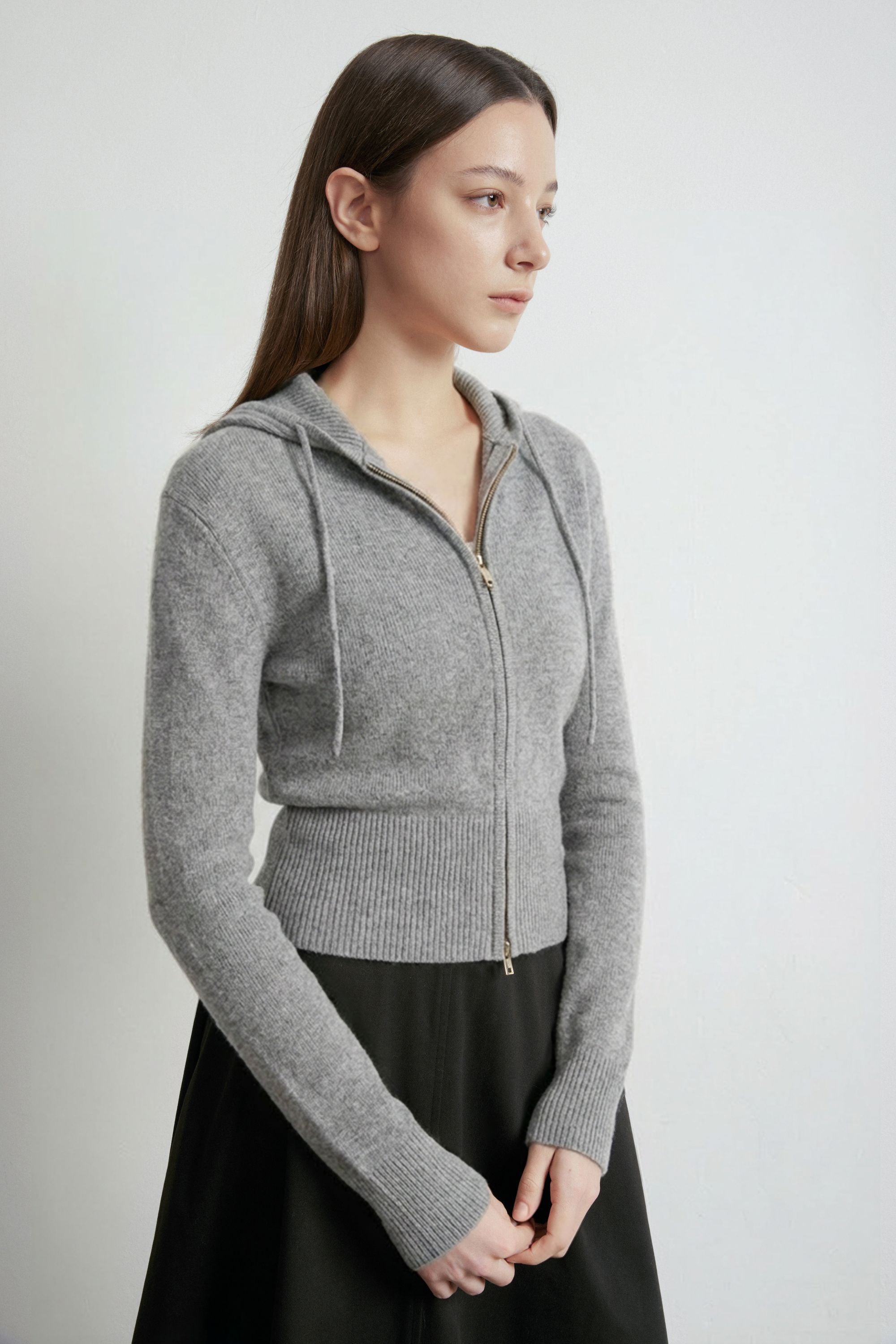 VERENA cotton zip-up jacket (Grey)