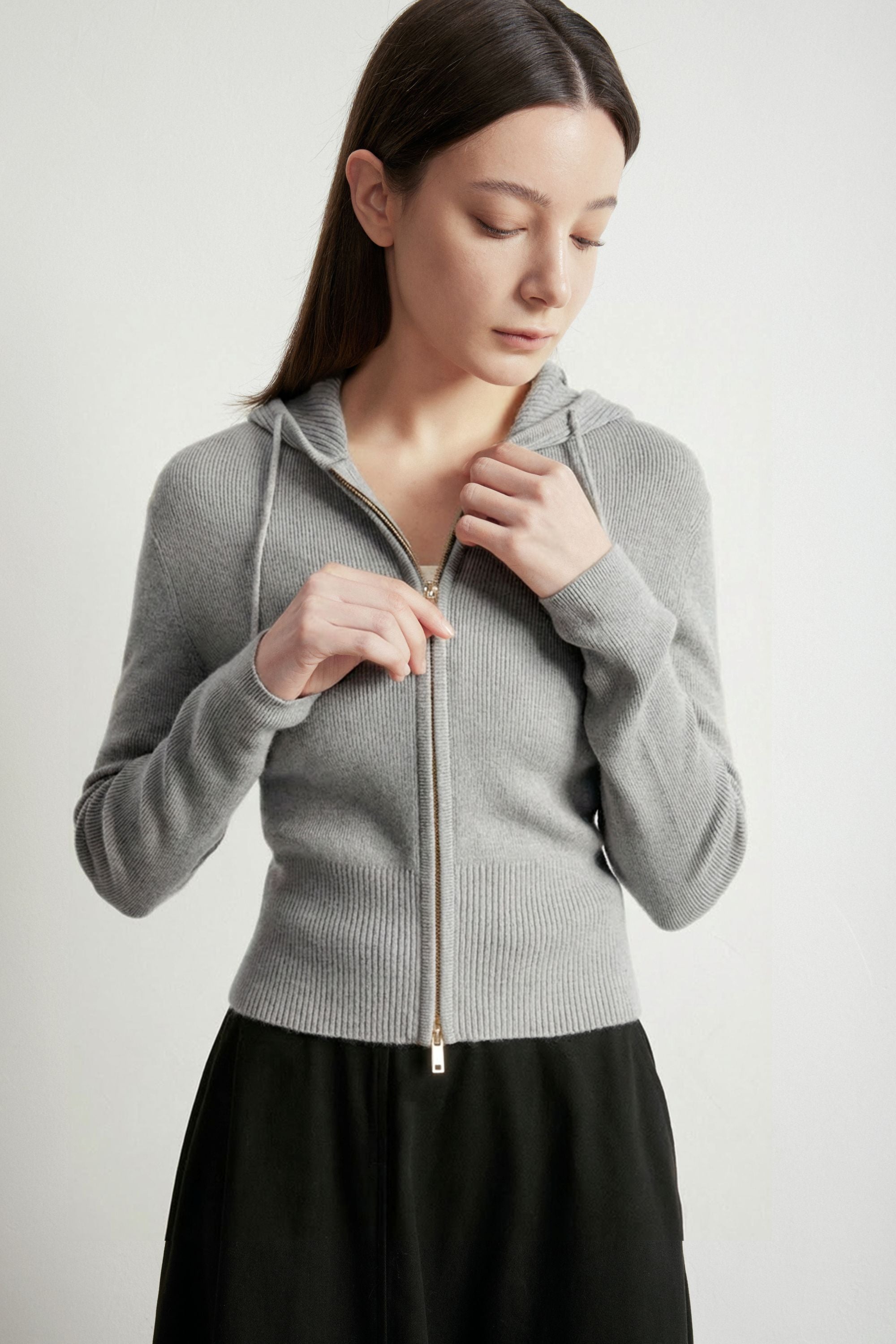 VERENA cotton zip-up jacket (Grey)