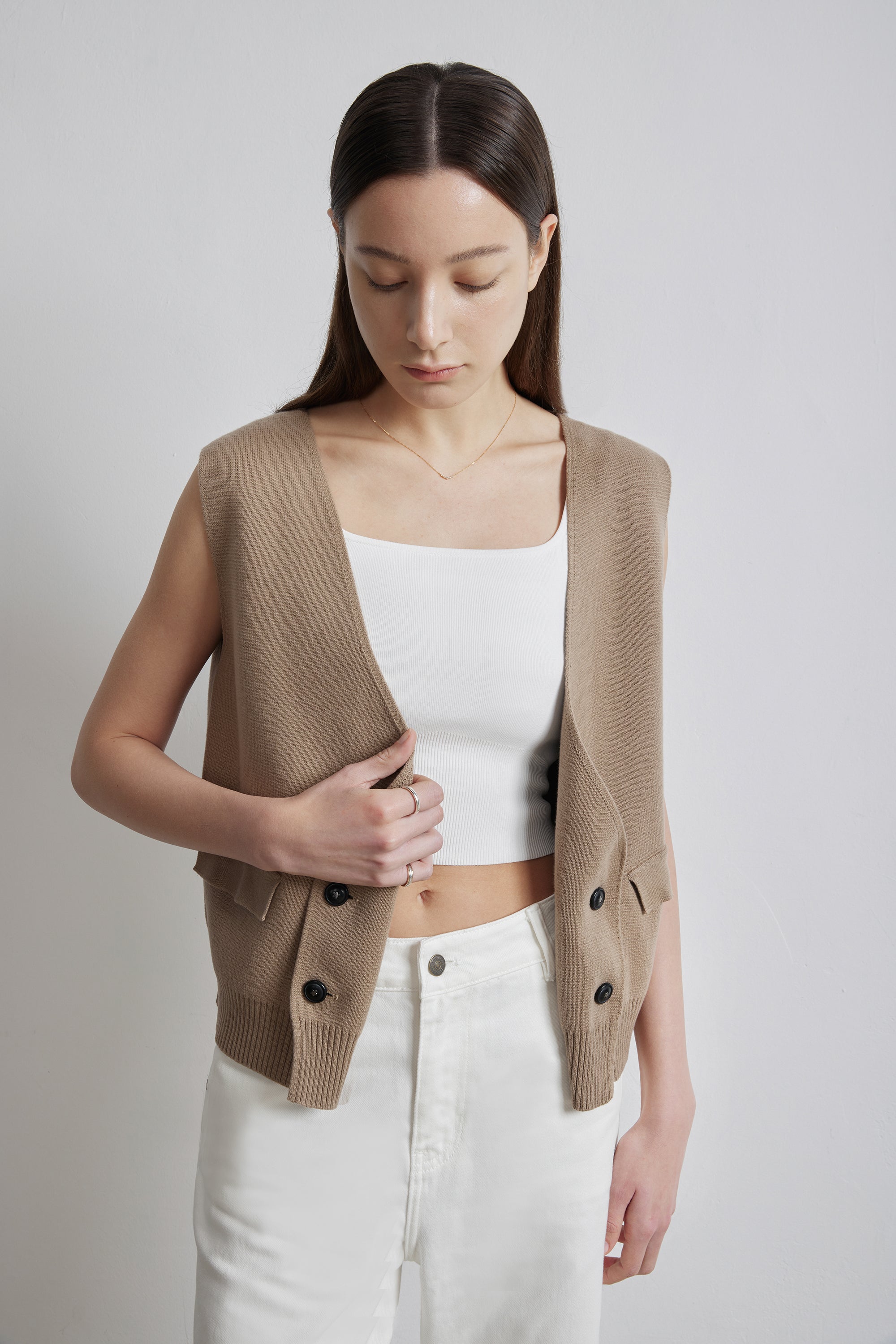 CIAO cotton gilet (Khaki)
