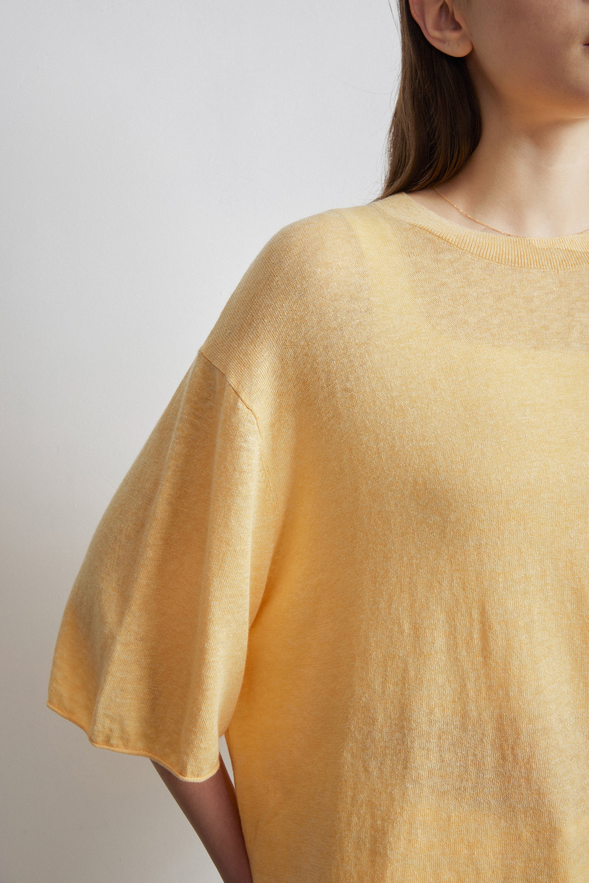 BET linen cotton oversize tee (Yellow)