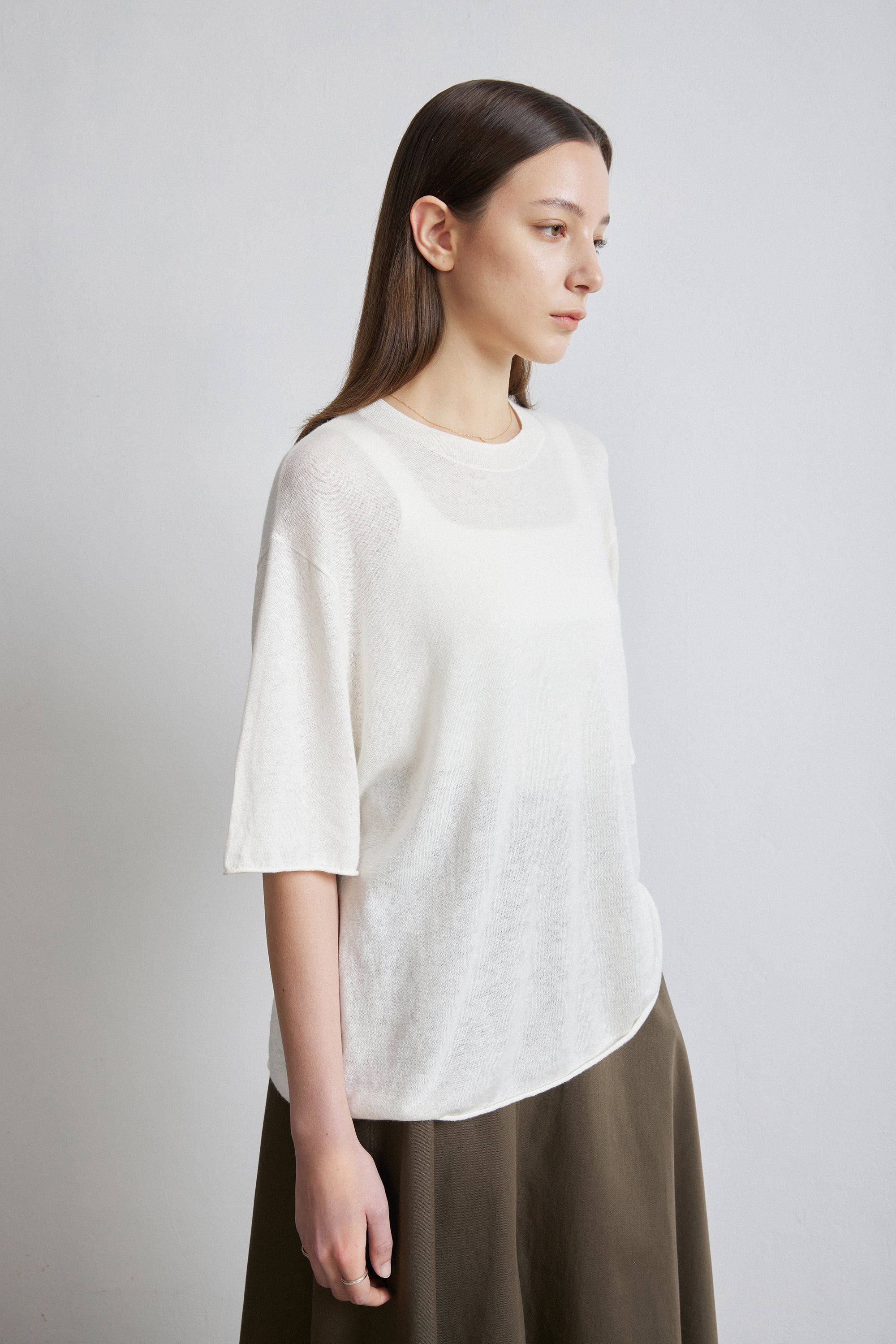 BET linen cotton oversize tee (White)