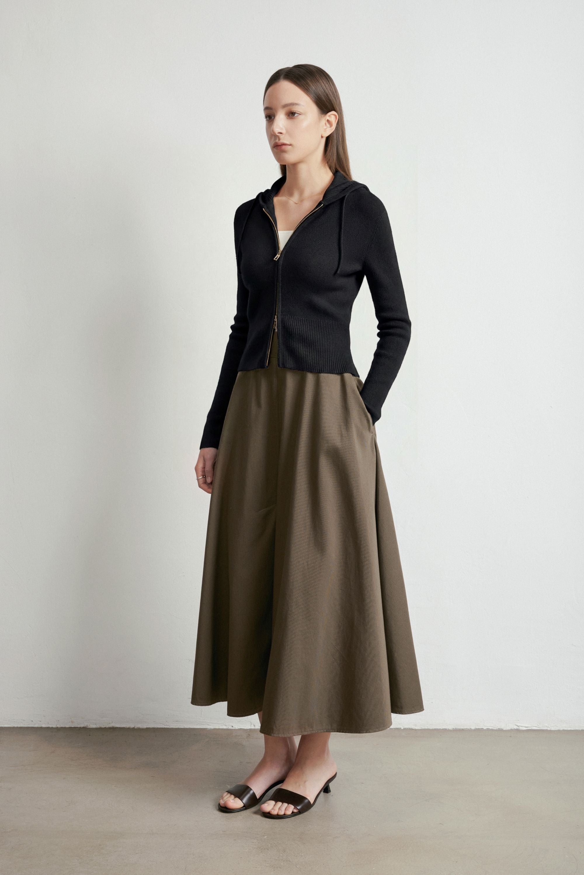 VERENA cotton zip-up jacket (Black)