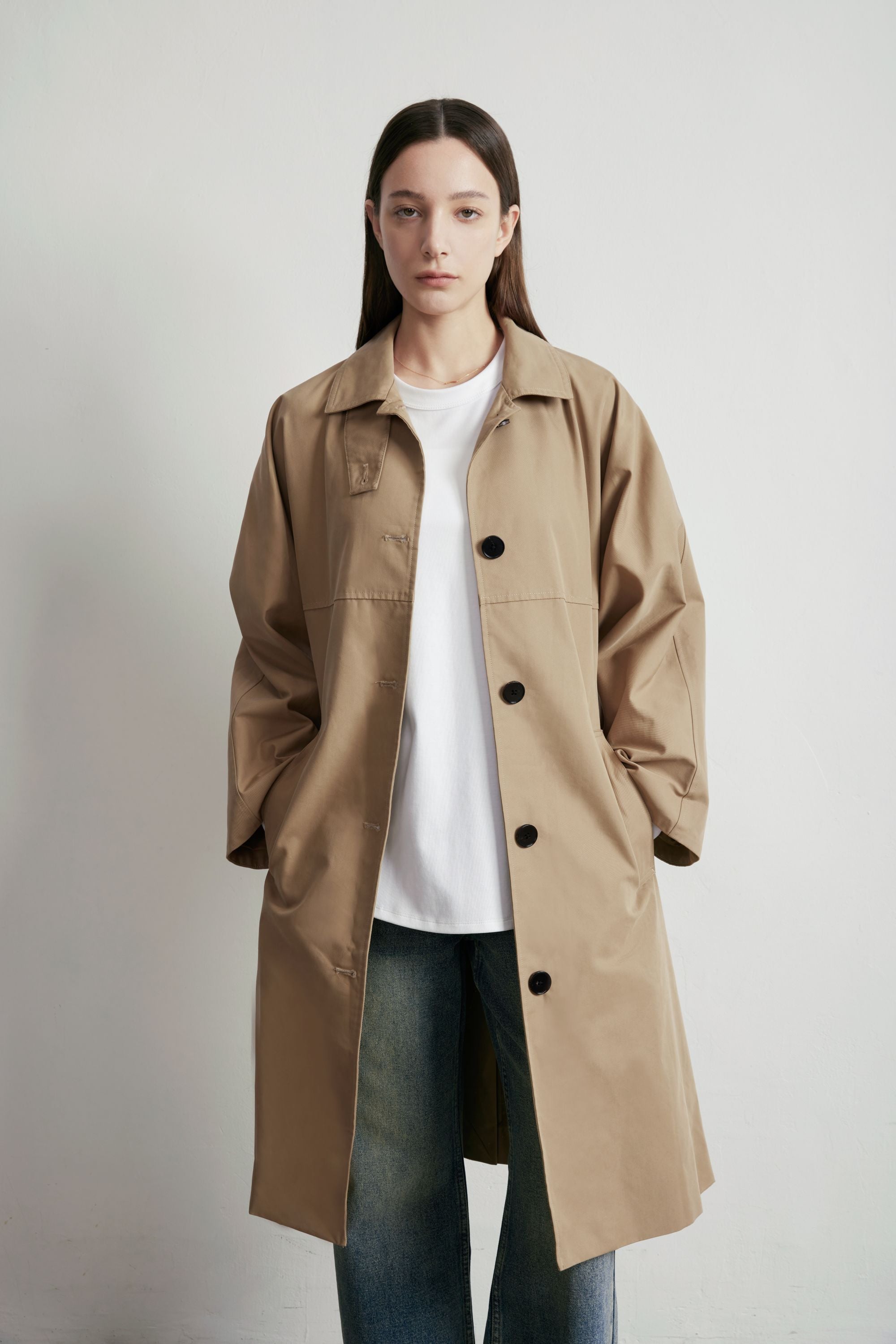 AMARA cotton trench coat (Sand)