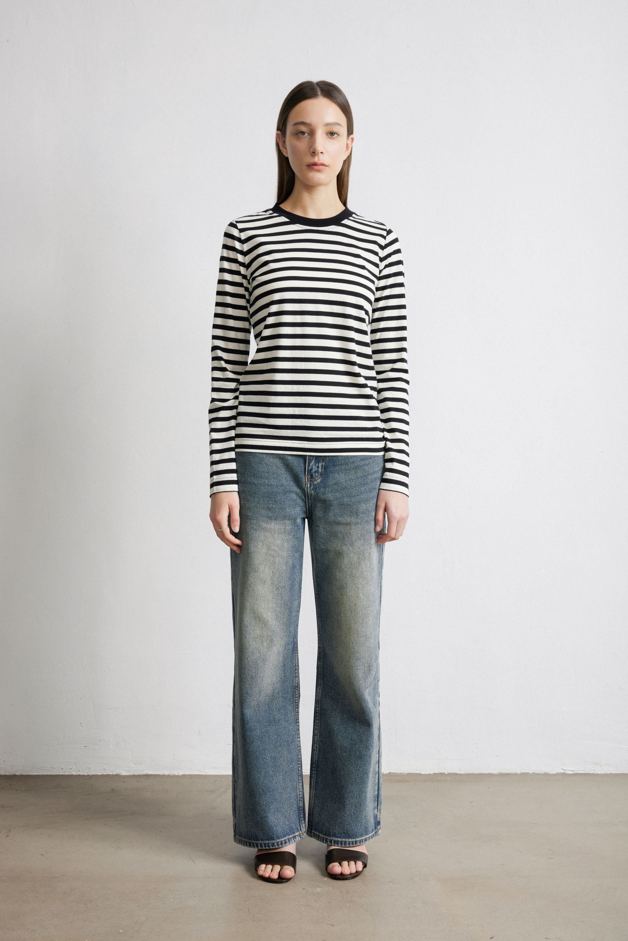 PIMA 2.0 cotton long tee (Black stripe)