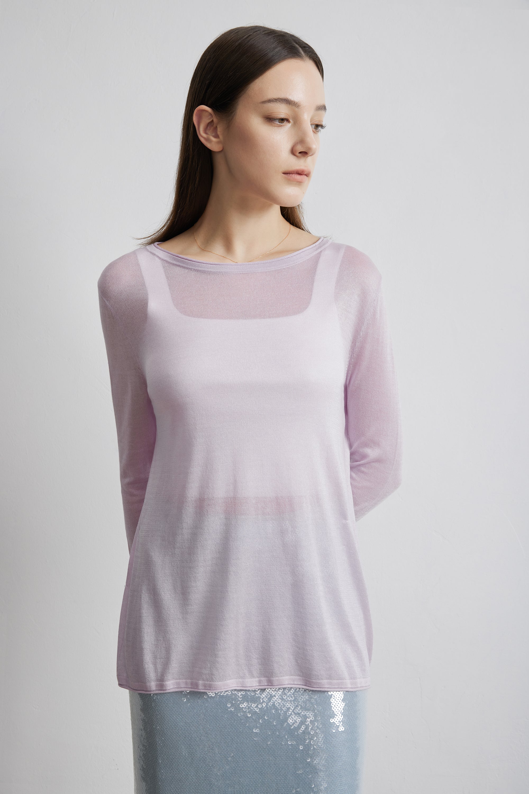 SHINE TENCEL 混紡上衣（紫色）