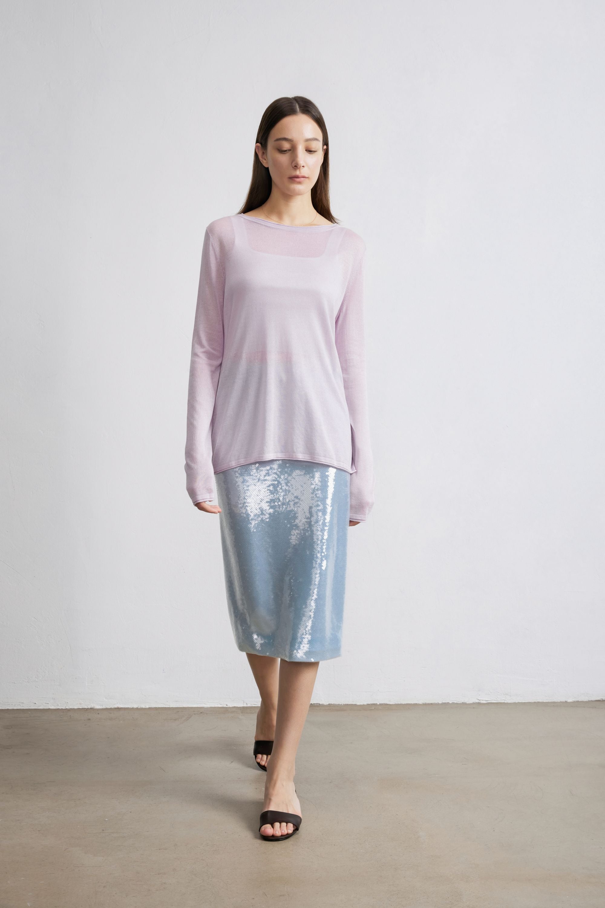 SHINE TENCEL 混紡上衣（暗紫色）