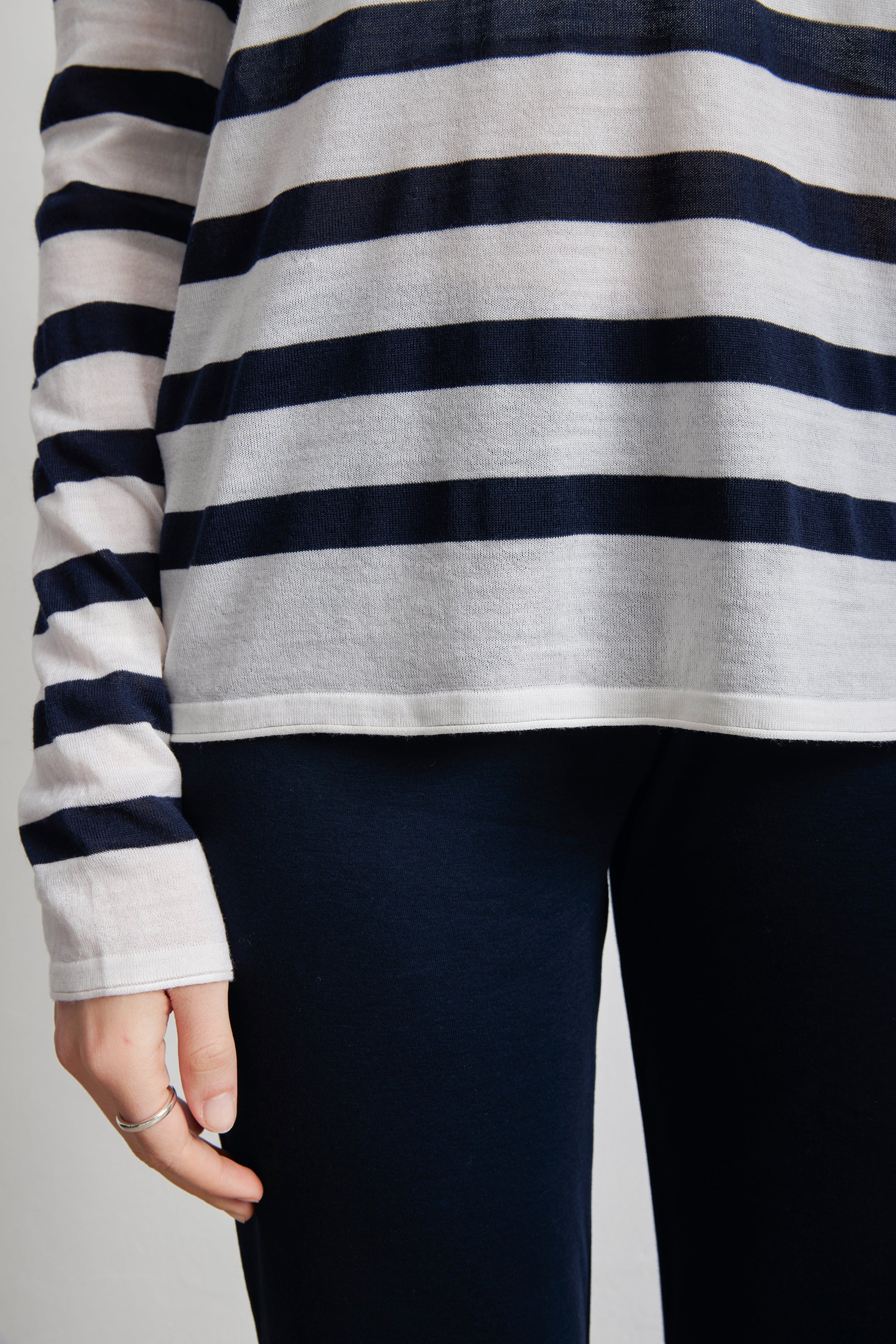 ORGANIC PIMA cotton-jersey pants (Navy)