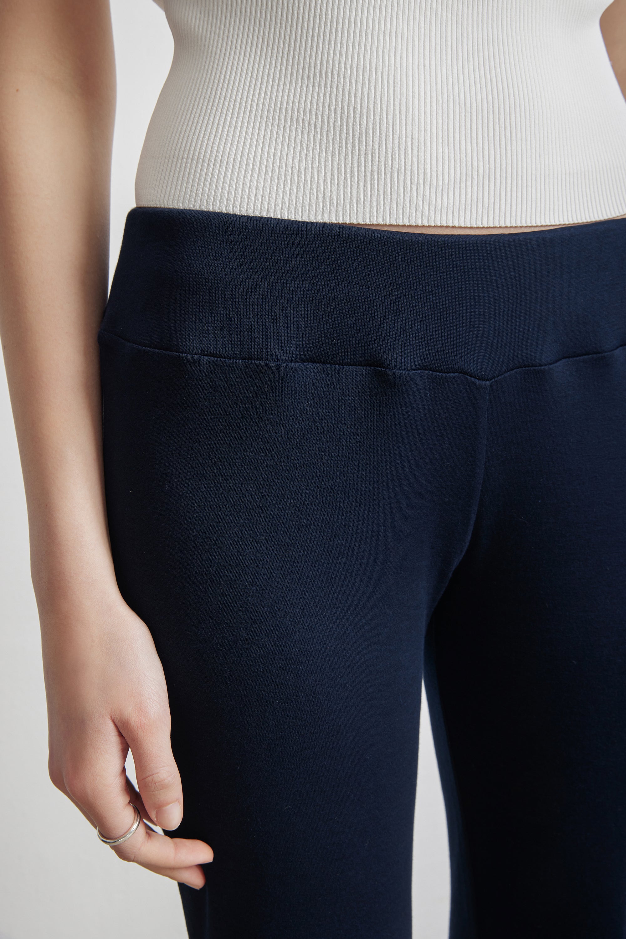 ORGANIC PIMA cotton-jersey pants (Navy)
