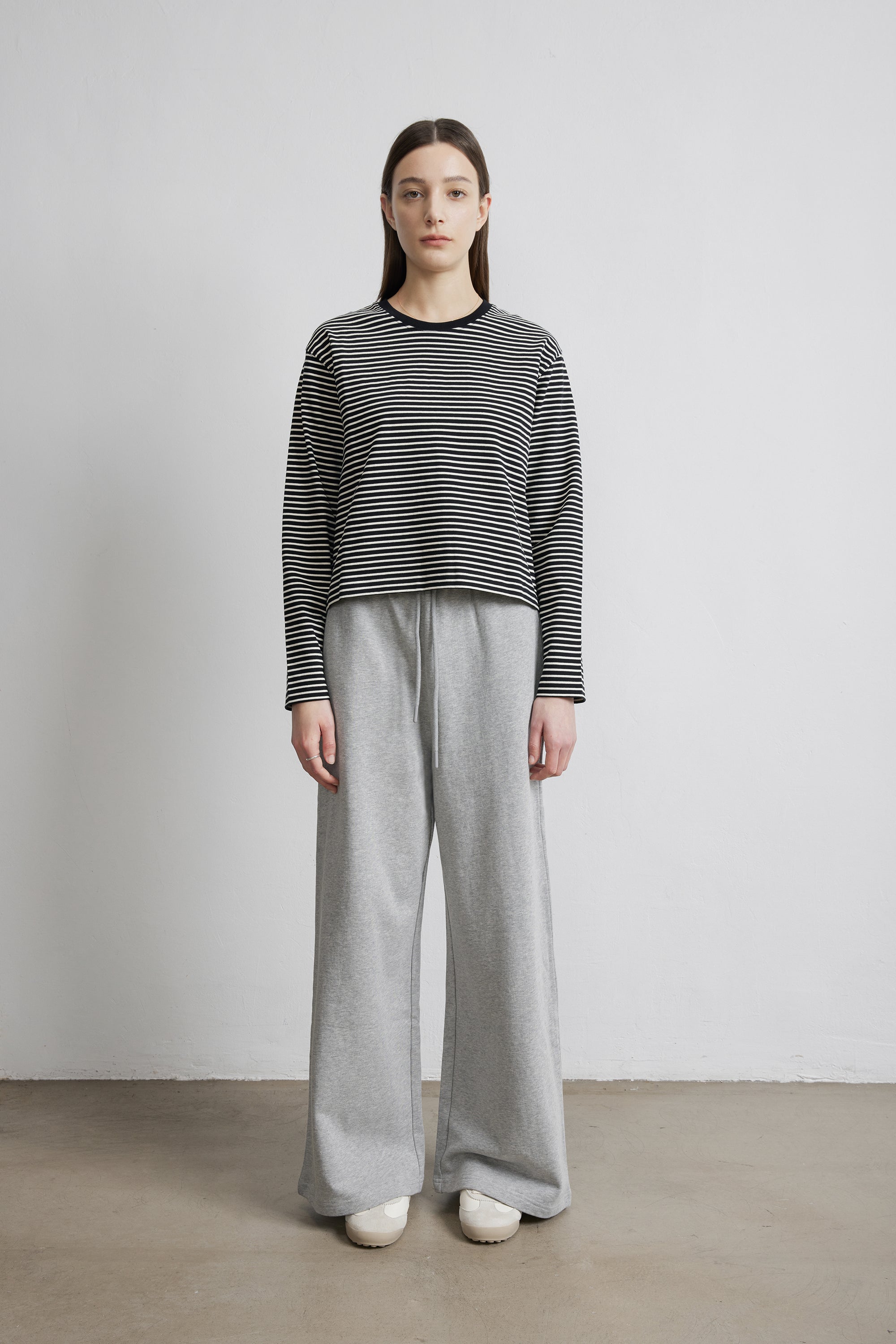 FLY cotton wide leg pants (Grey)