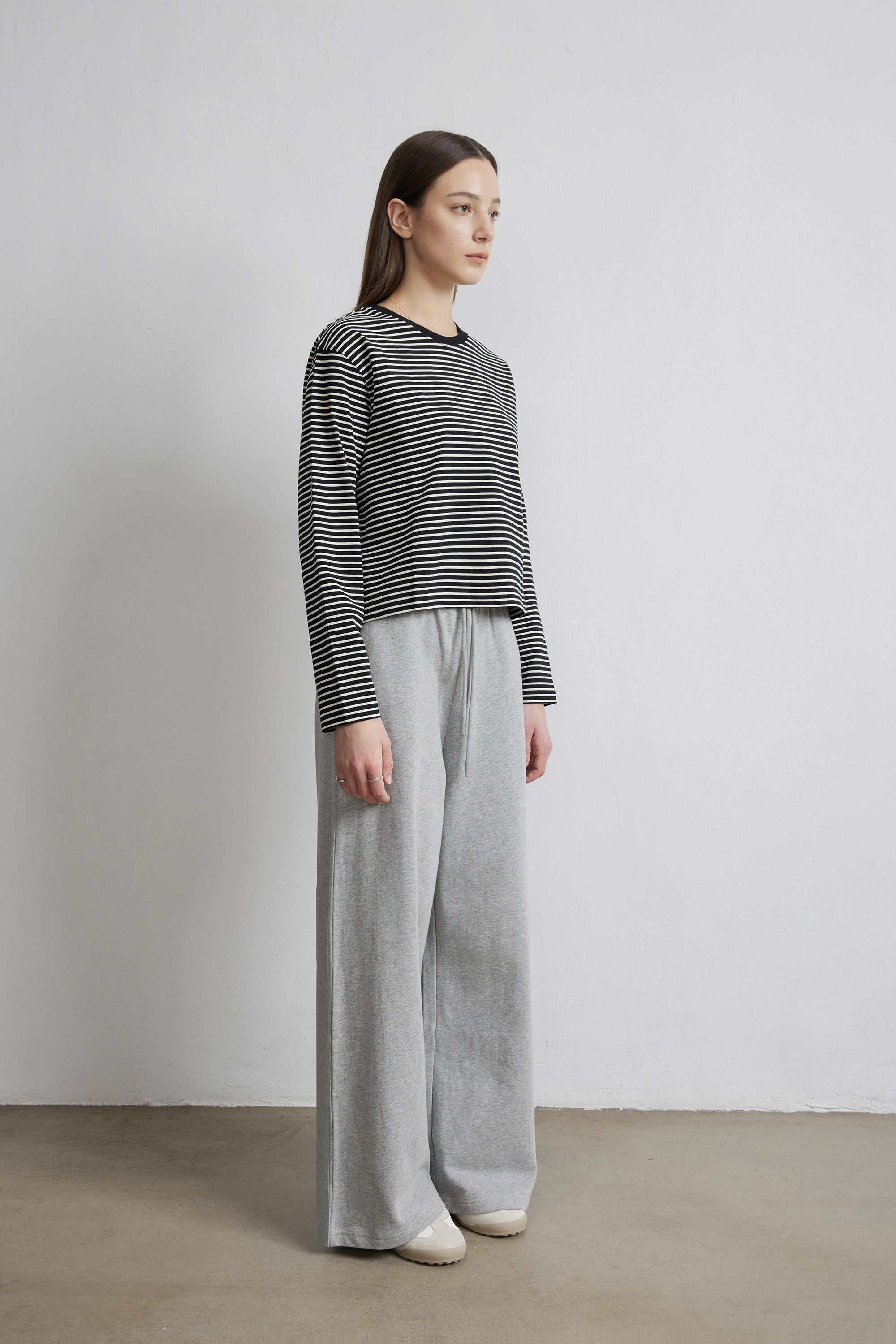 LUKE cotton stripe top (Black stripe)