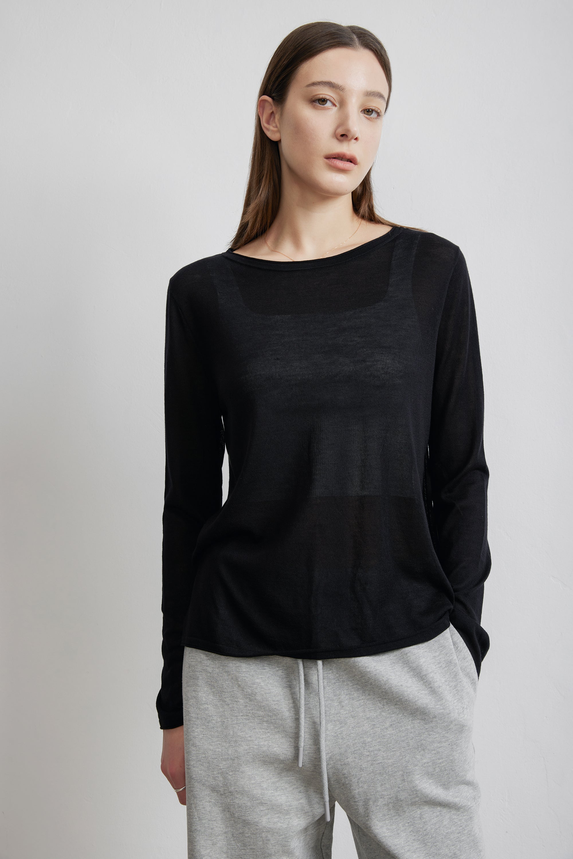 SHINE TENCEL blended top (Black)