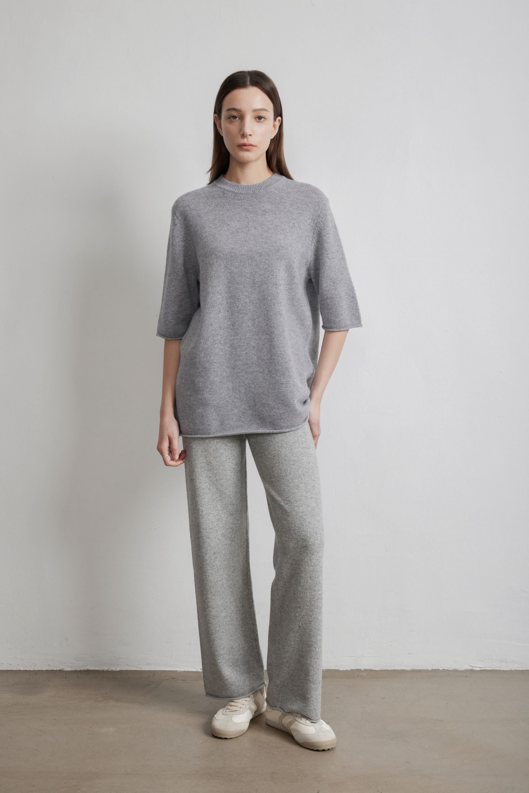 HILTON羊絨混紡長褲（灰色）