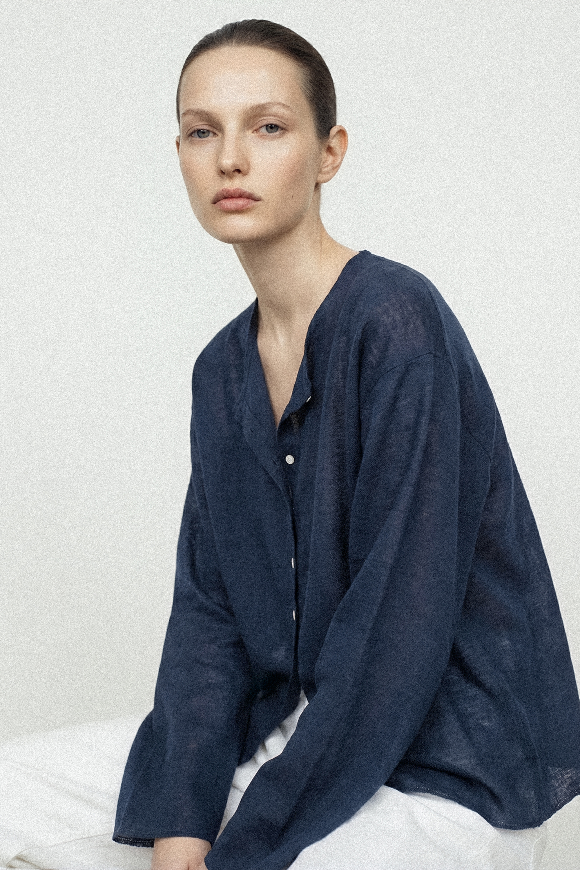 JESSY棉麻混纺兩穿上衣（深色）