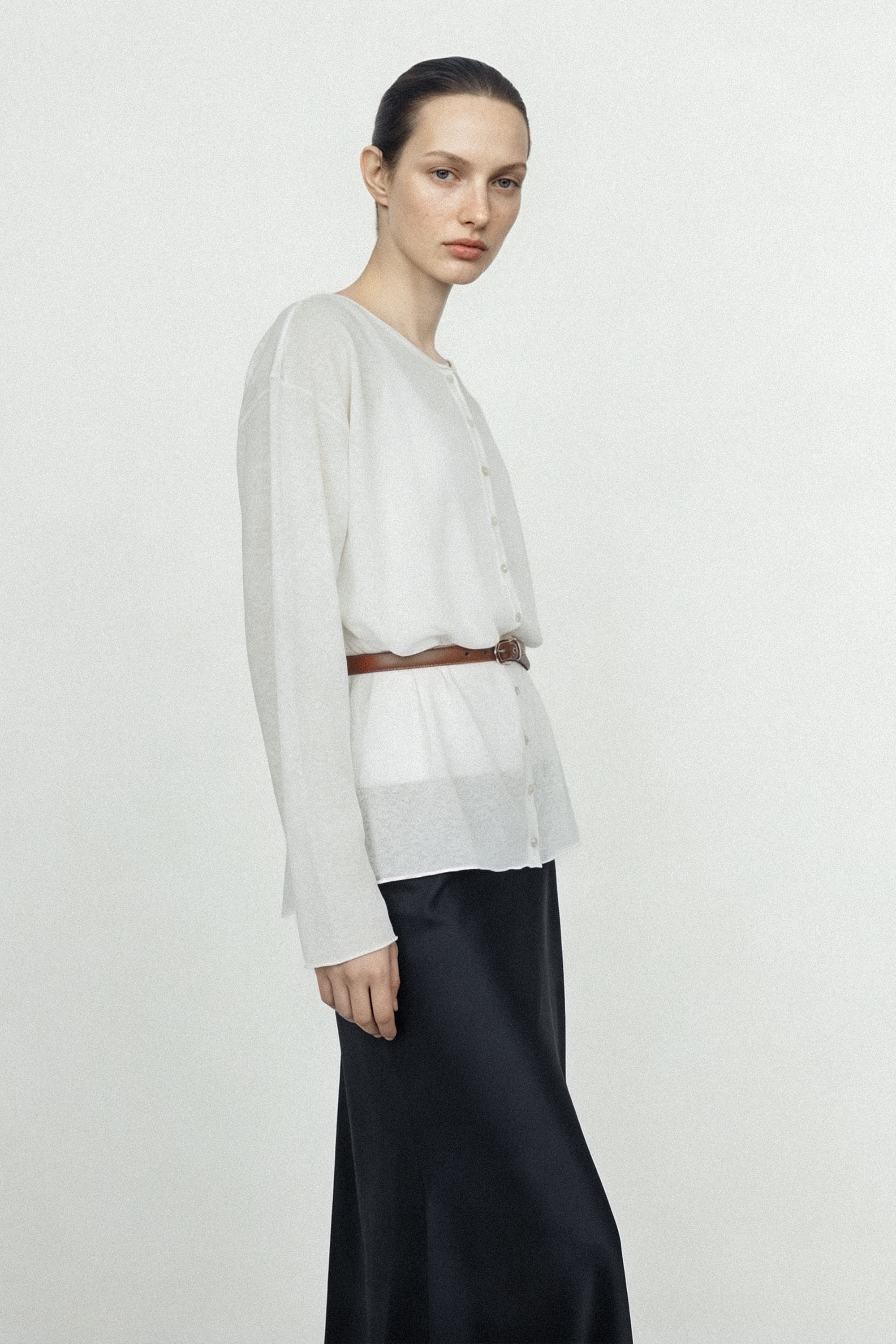 JESSY棉麻混纺兩穿上衣（白色）