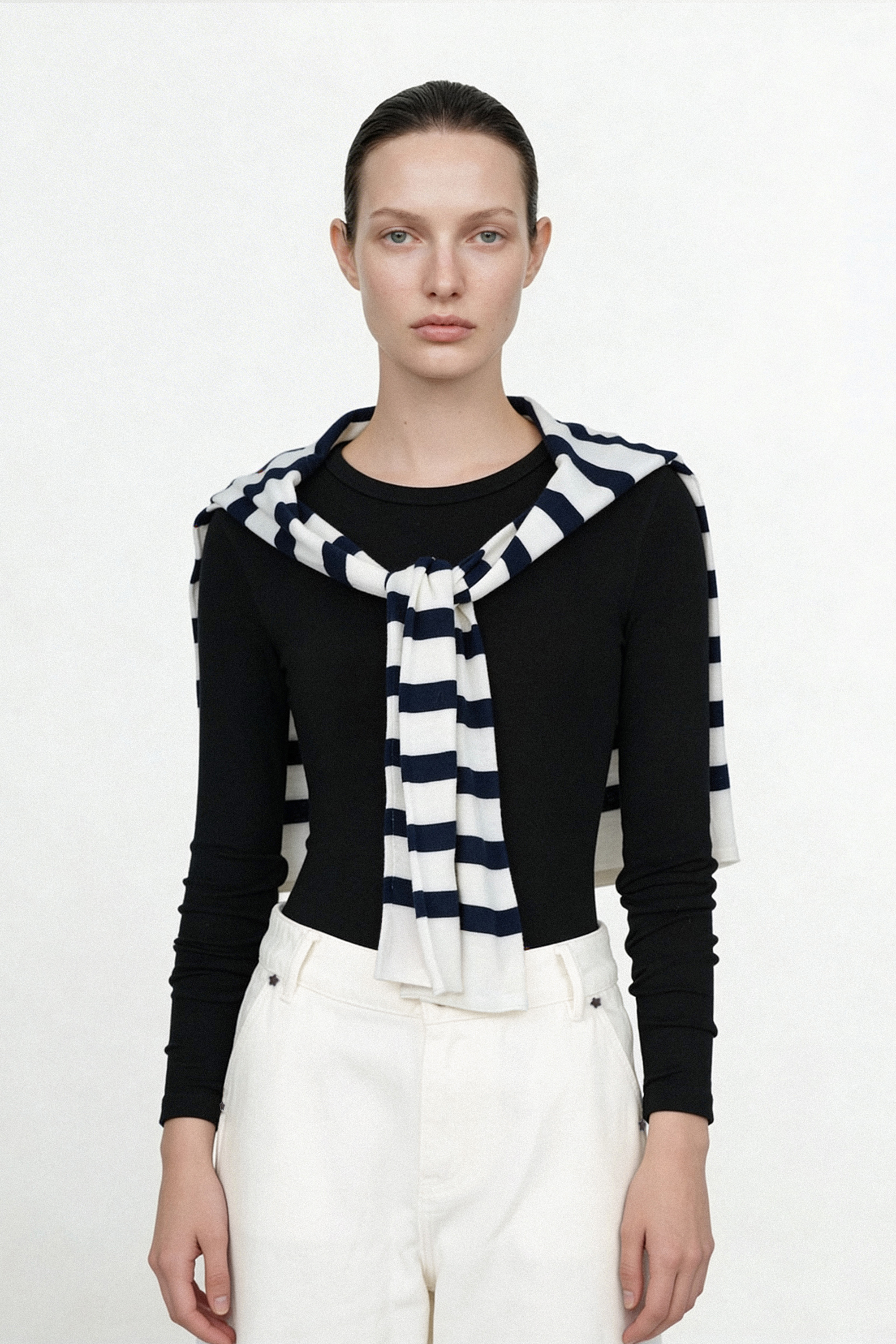 PANCY cashmere-blend modal top (Black)