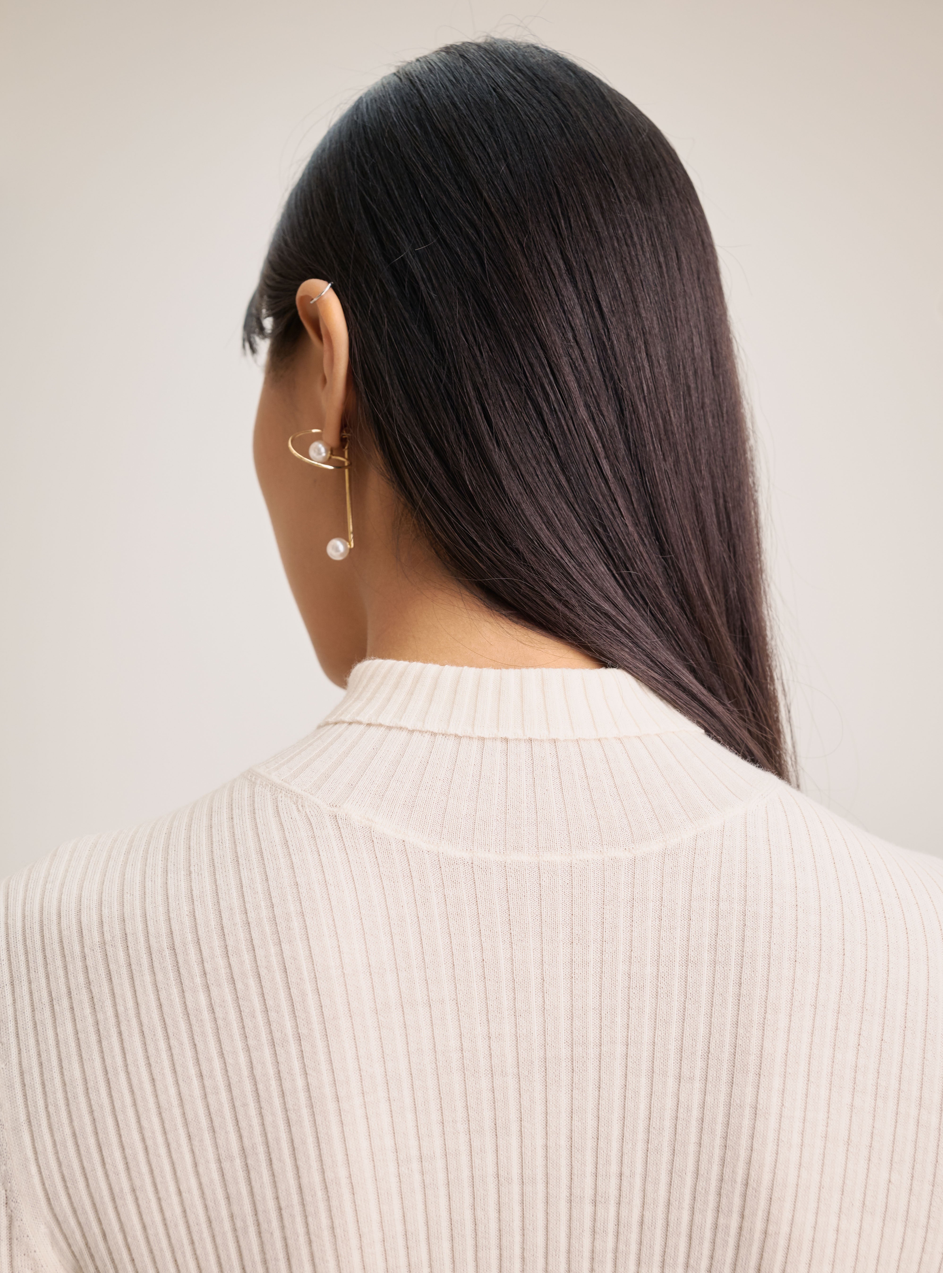 CLAIRE turtle neck merino wool sweater (Milk)