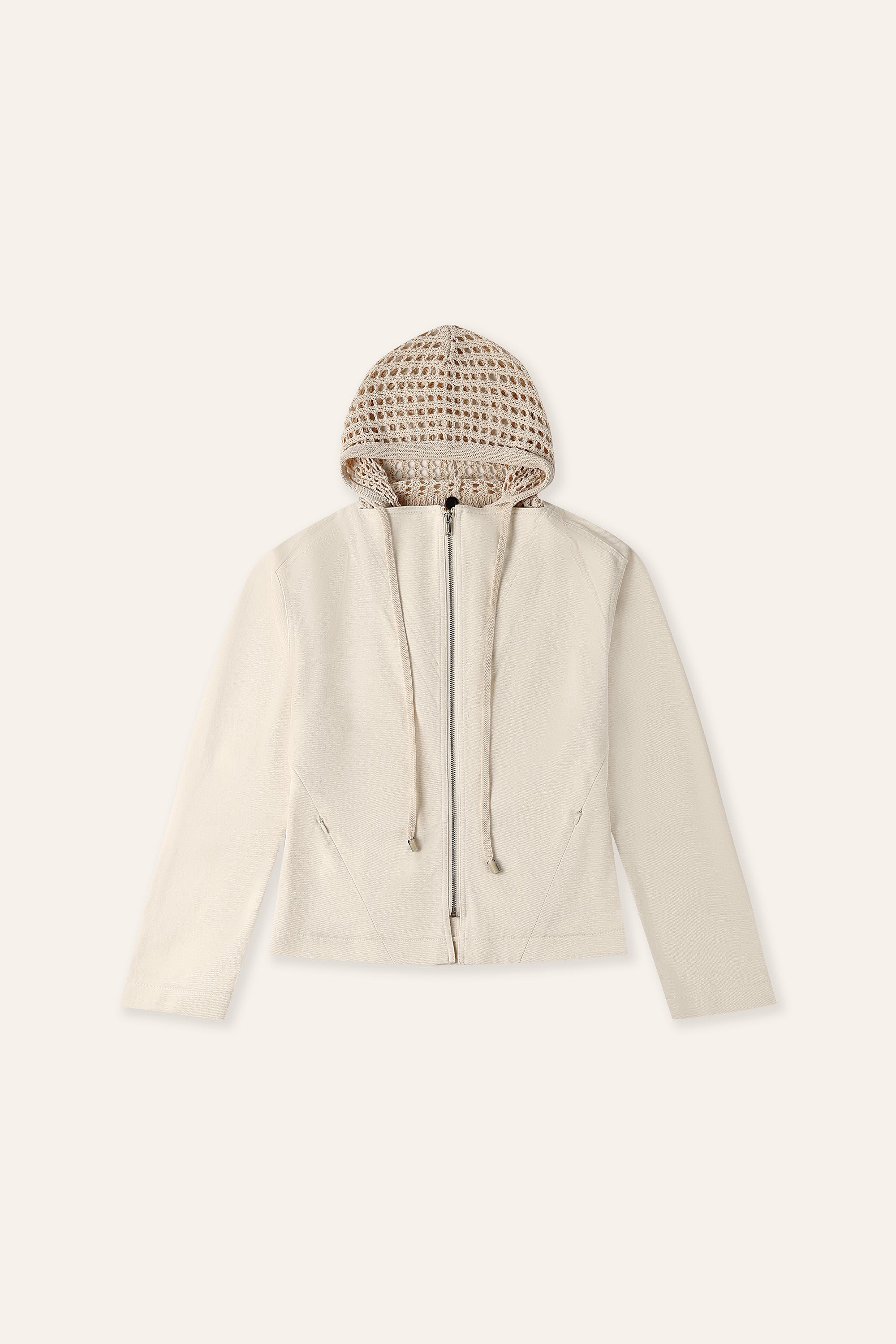 VENNY organic cotton jacket w net hoodie (Natural)