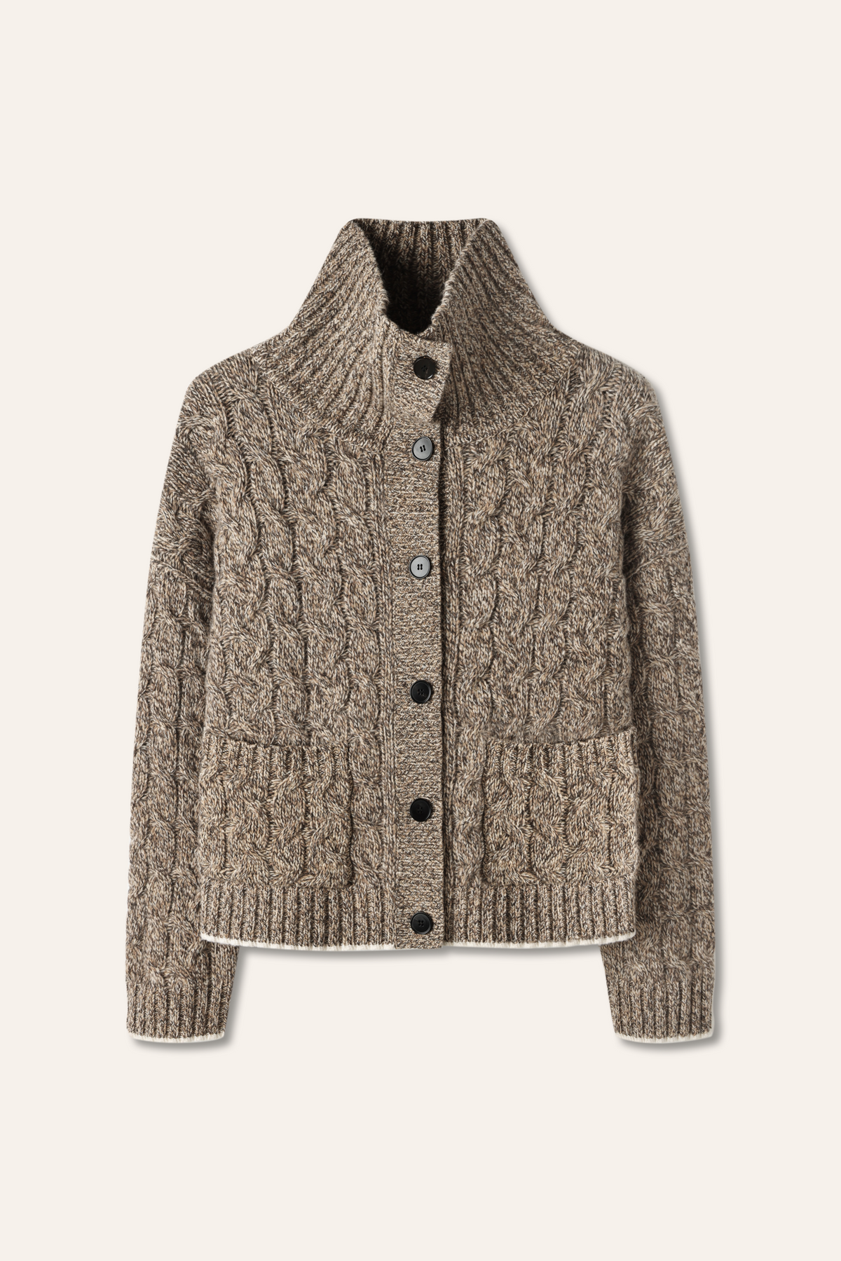 AVERY double-wool cardigan (Coffee)