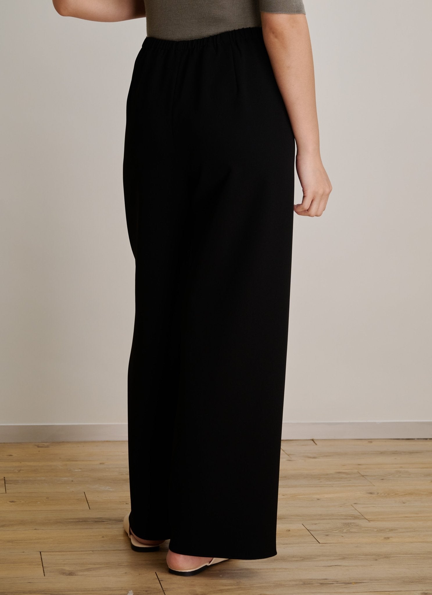 CADY wide-leg pants (Black) - STELLAM