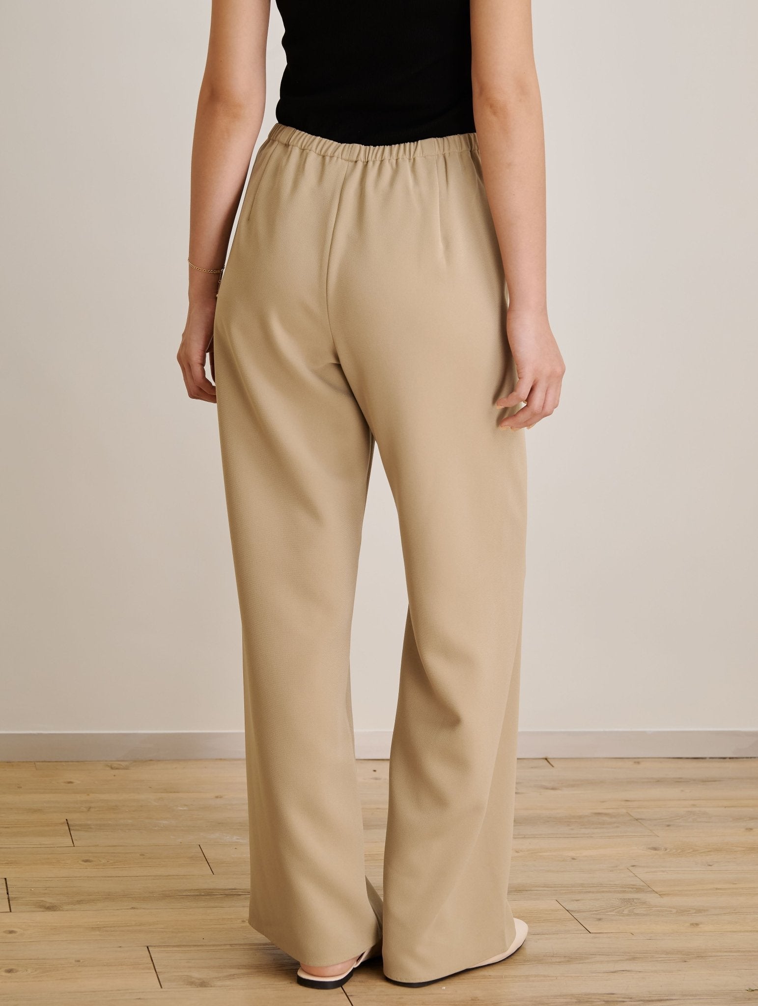 CADY wide-leg pants (Khaki) - STELLAM