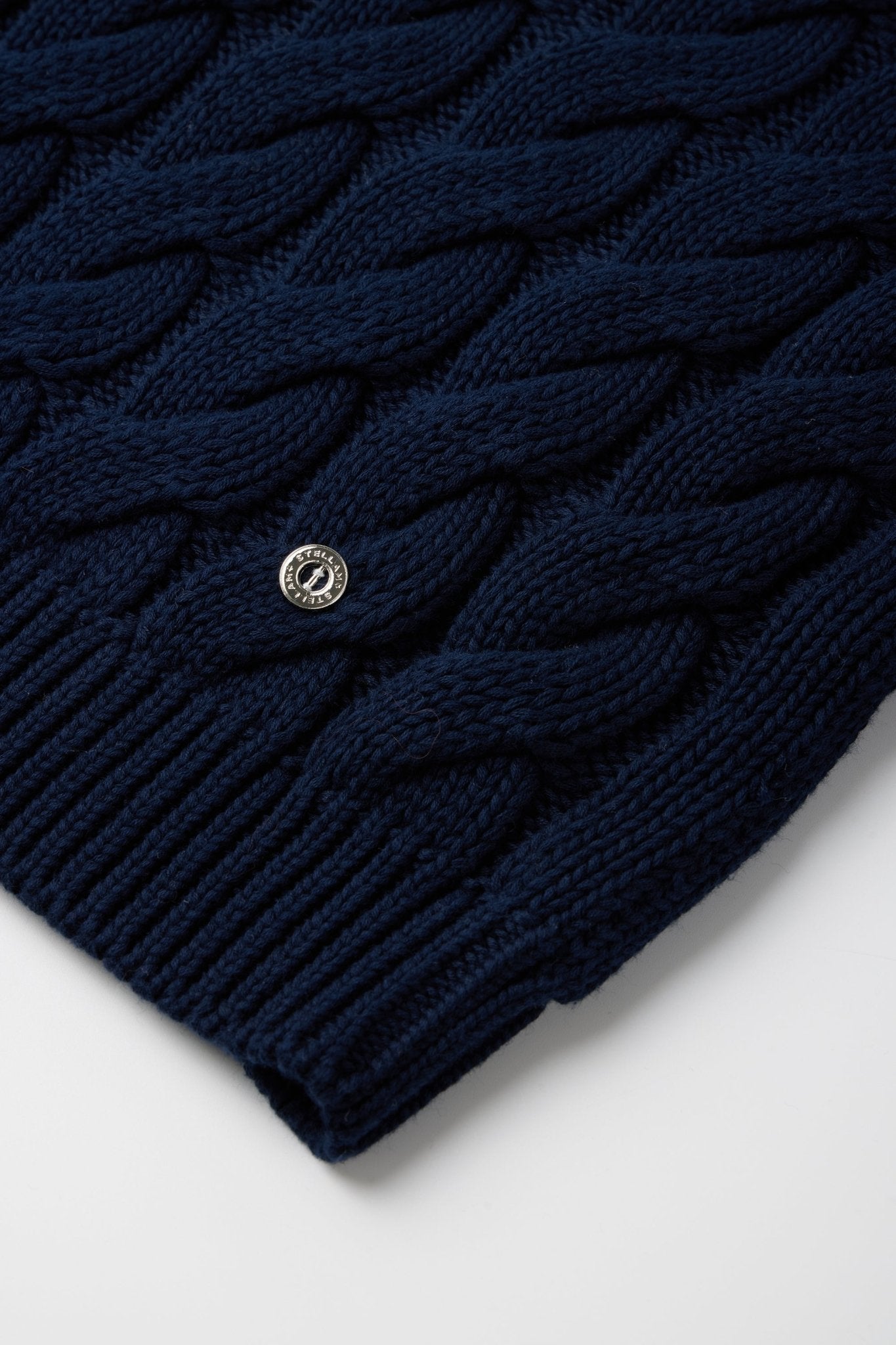 CARMEN cotton cable-knit sweater (Navy) - STELLAM